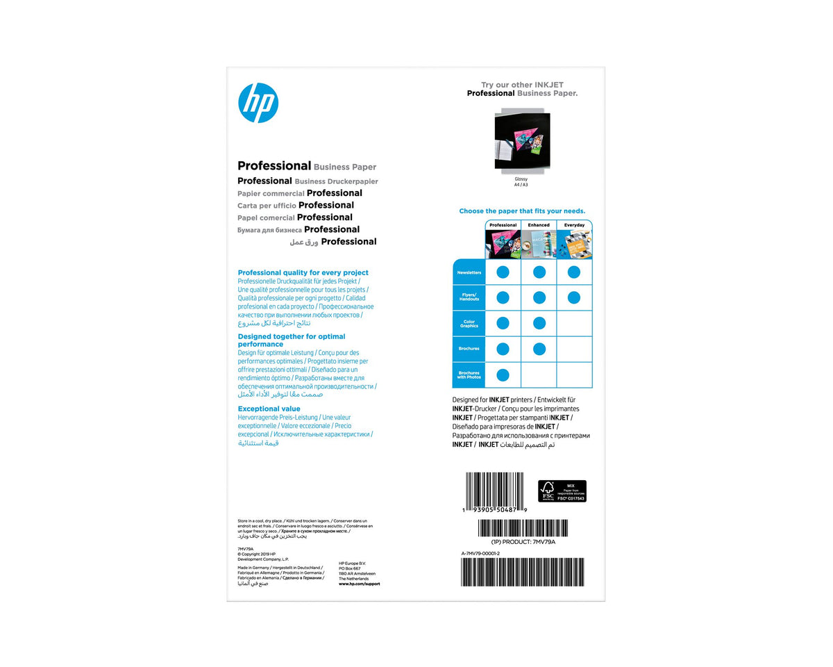 HP Prof Matte Ij A4 180g 150sh FSC Paper