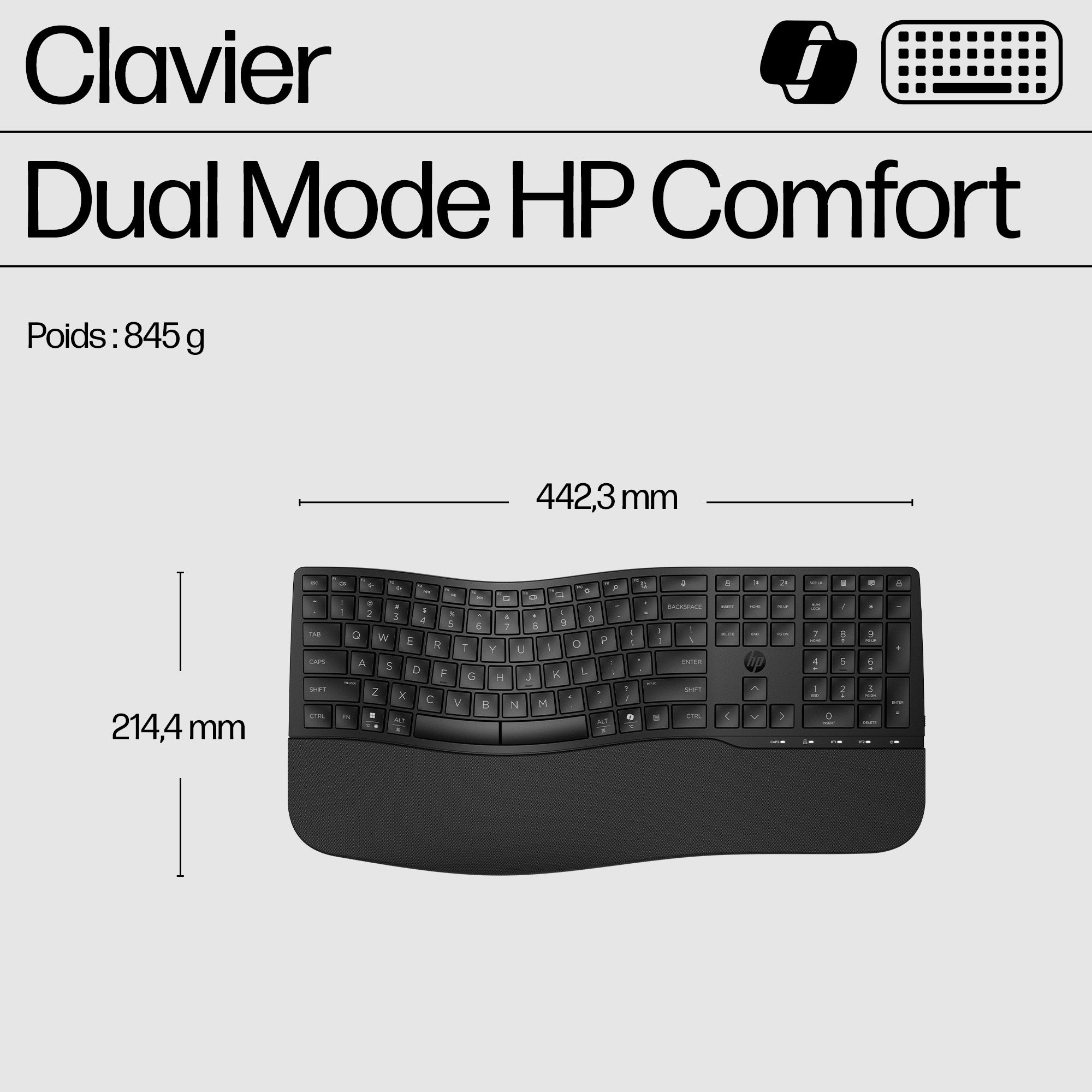 HP 680 CFT Dual-Mode KBD EMEA-INTL Engli