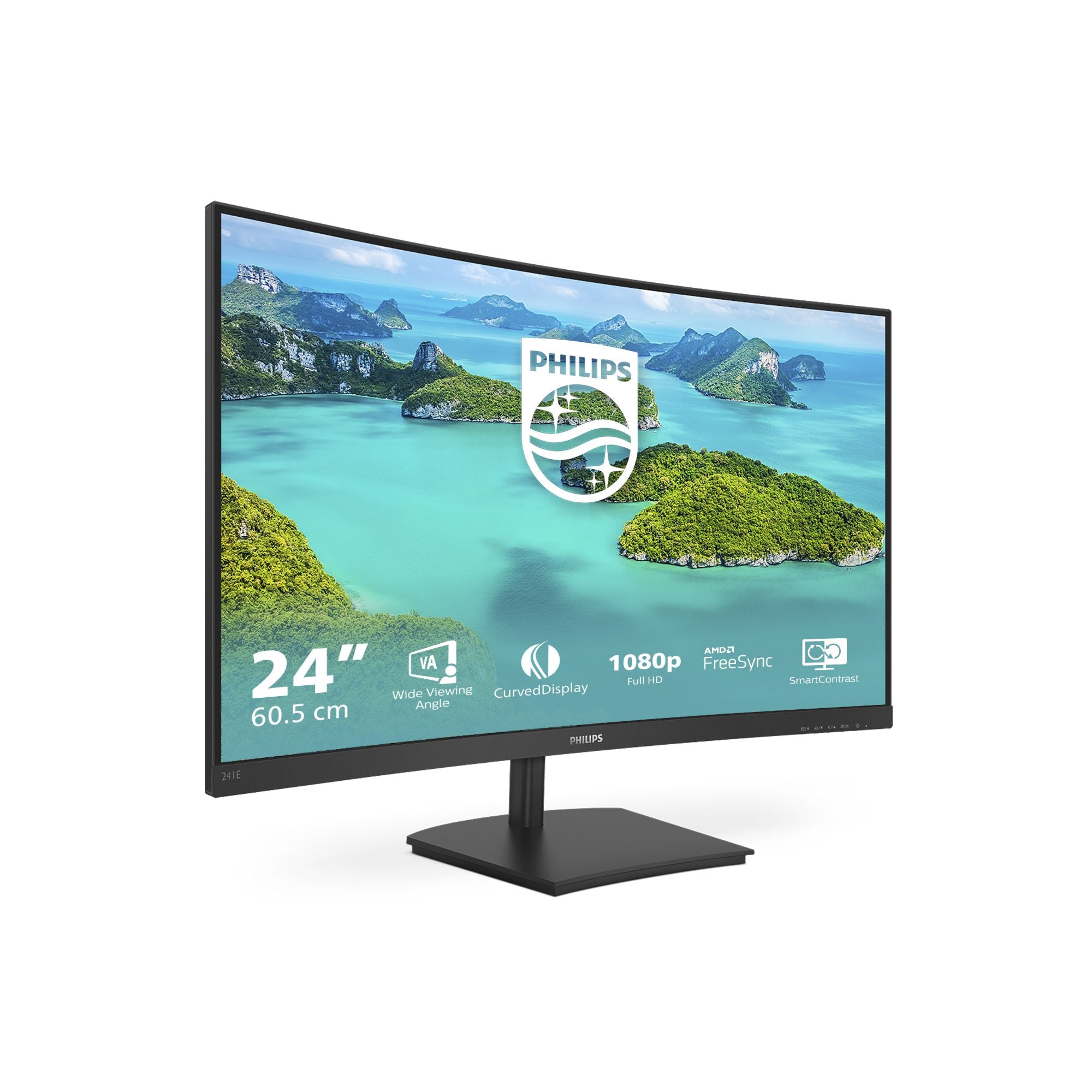 PHILIPS 241E1SCA Écran LED - incurvé - 24p - Full HD - 5 Hz - VA - 250 cd/m2 - 3000:1 - 4ms- VGA - HDMI- HP