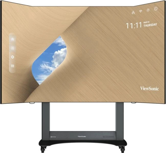 VIEWSONIC 138in Direct View LED Display,1920x1080P,14Bit,Refresh Rate 3840Hz,Pixel Pitch1.5mm,Hdmi Input&Output,Motorized up-down Trolley Cart,Copper wire,GOB  Black