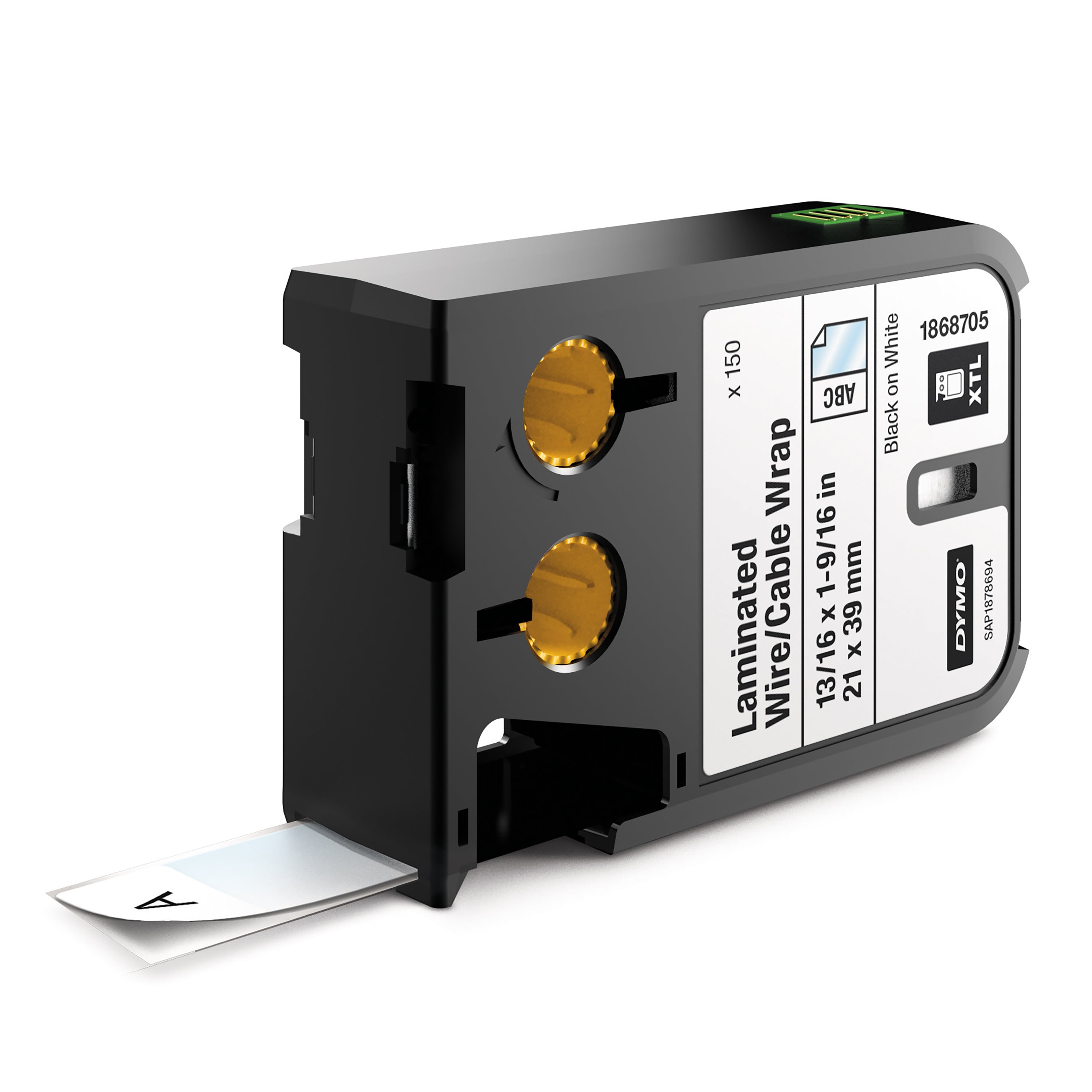 DYMO Etiquette vinyle gaines de câble 21 x 39 mm, noir sur b