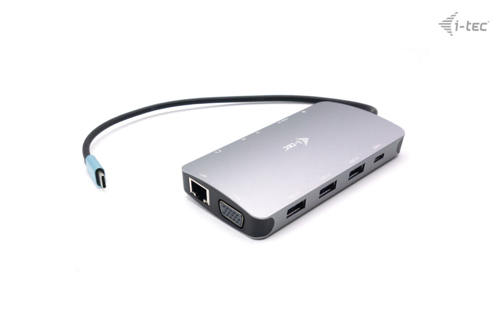 I-TEC USB-C Metal Nano Dock 1xHDMI 1xVGA 1xSD,1xmicroSD Cardreader 1xGLAN 3xUSB 3.1 1xUSB-C Data 1xUSB-C PD Sans Alimentation