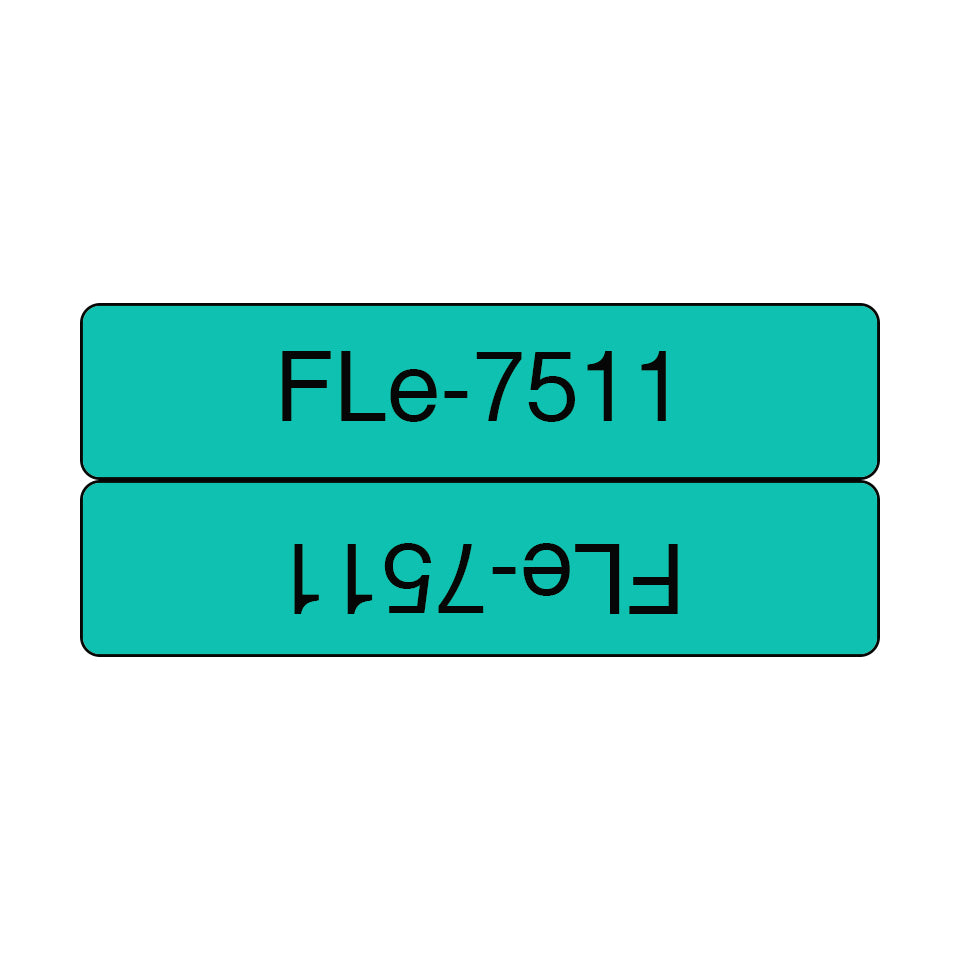 BROTHER FLe-7511 21MMX45MM Black on White Flag Tape for Brother P-touch D800W P900W P950NW
