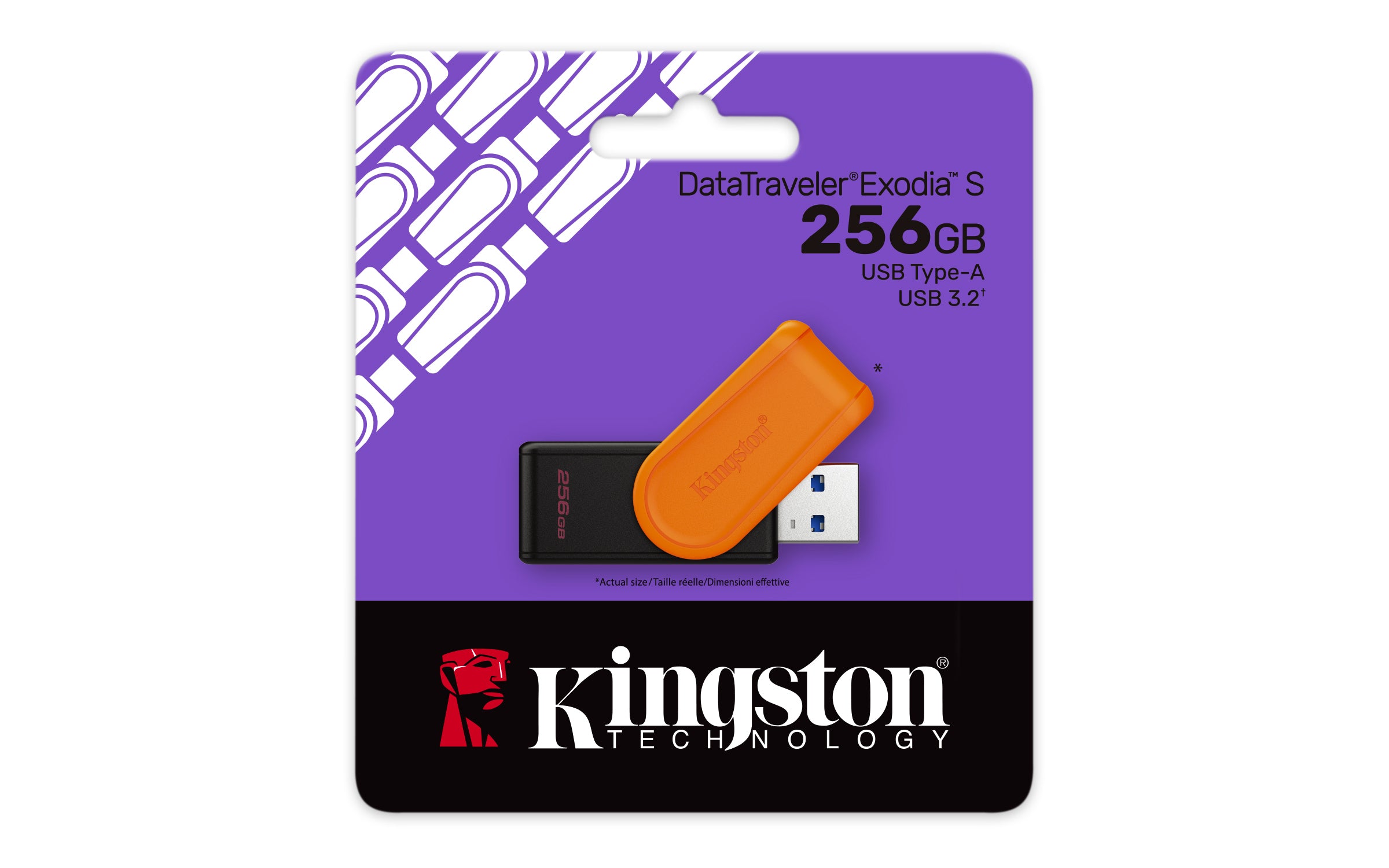KINGSTON 256Go Portable USB 3.2 Gen 1 DataTraveler Exodia S Black/Orange
