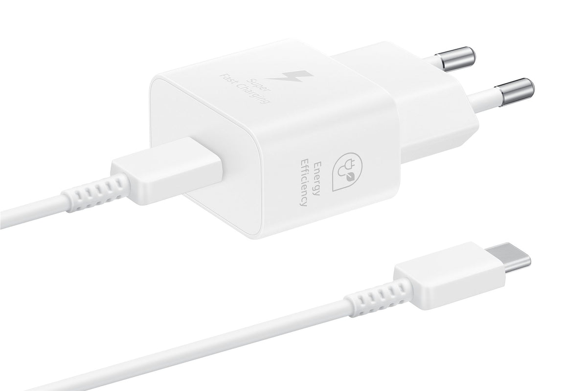 SAMSUNG fast charger USB-C 25W with data cable white
