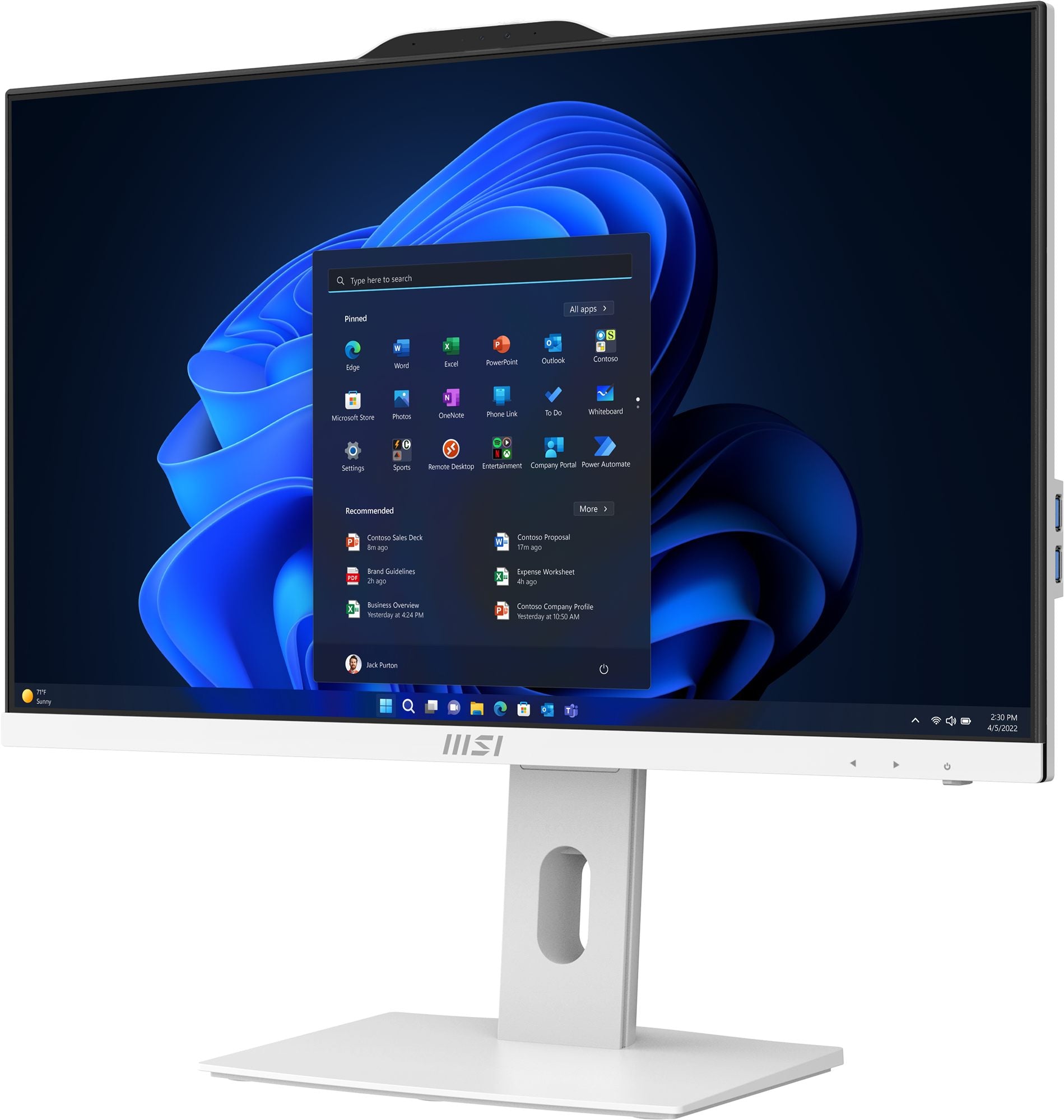 "MSI Tout-en-un PRO AP242P 14M-691EU - i5-14400 | 23,8"" | 16 Go | 512 Go | Win11Pro | Blanc"