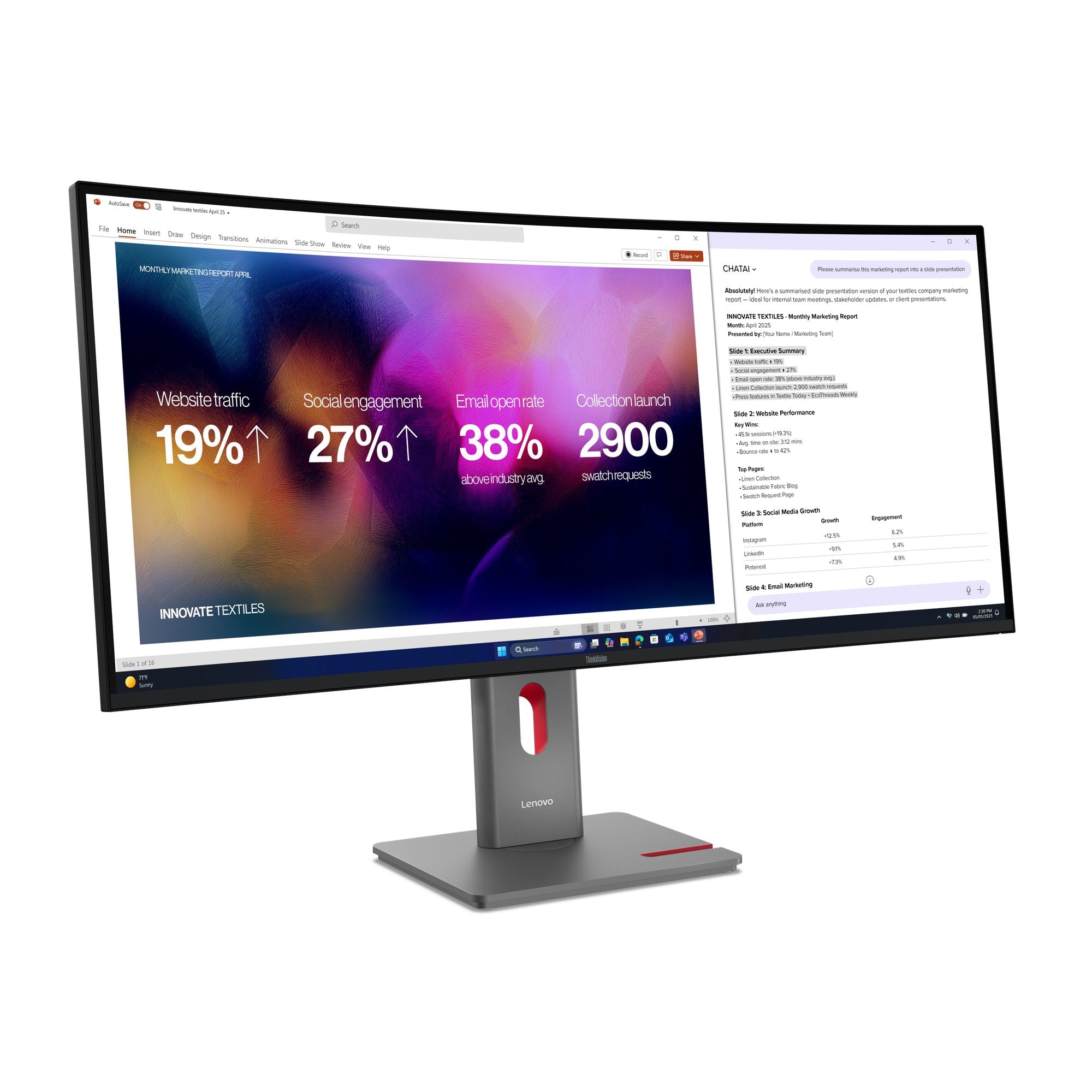 LENOVO ThinkVision P40WD-40 40p ECO-IPS 5120 x 2160 21:9 120Hz 300cd/m2 8ms HDMI DP