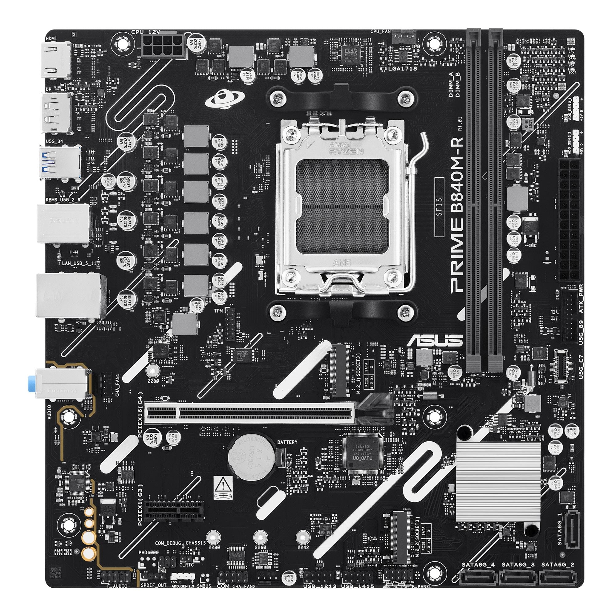 ASUS B840 AMD mATX motherboard DDR5 1xHDMI 1xDisplayPort 1xPCIe 4.0 2xM.2