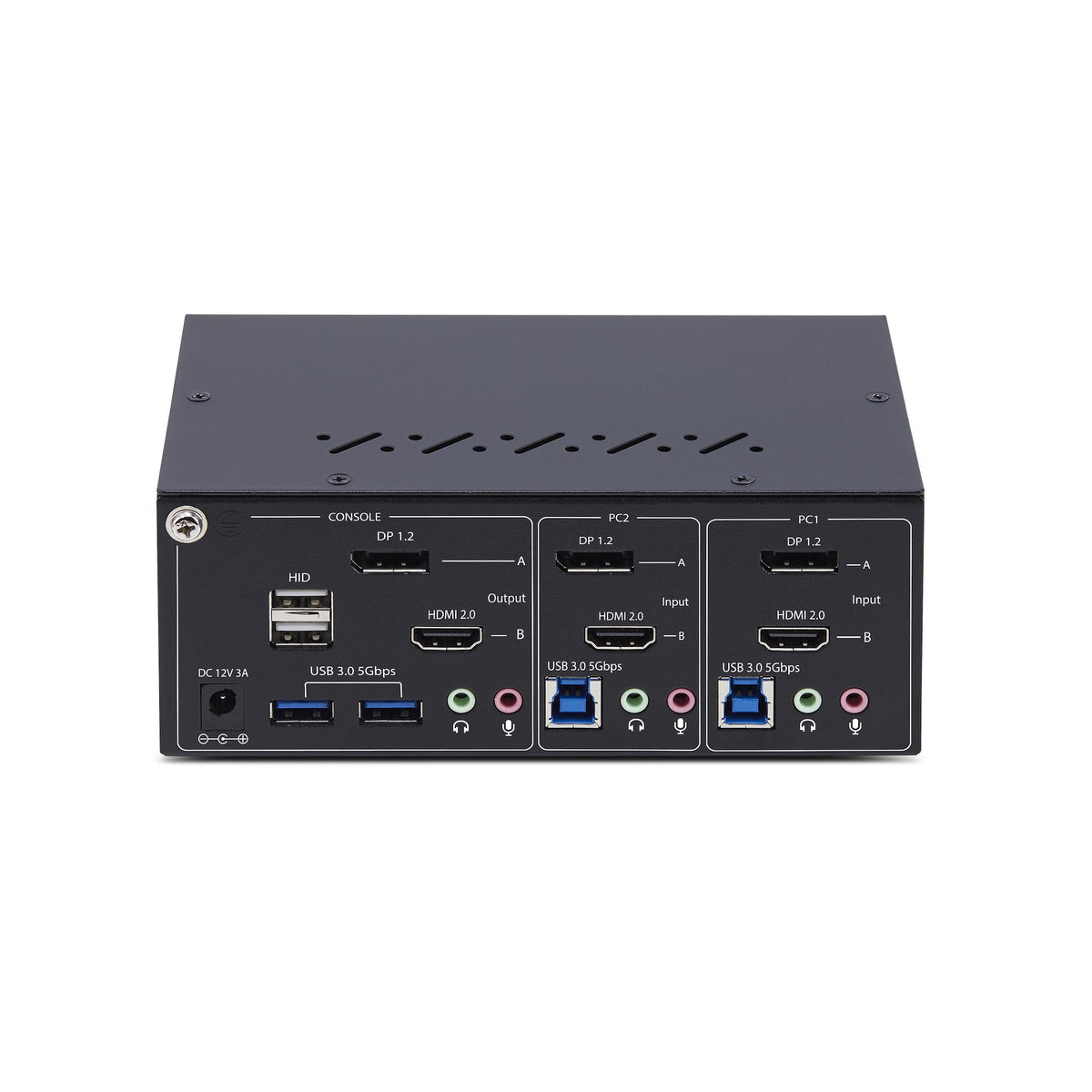 2-Port Dual-Monitor DP+HDMI KVM Switch