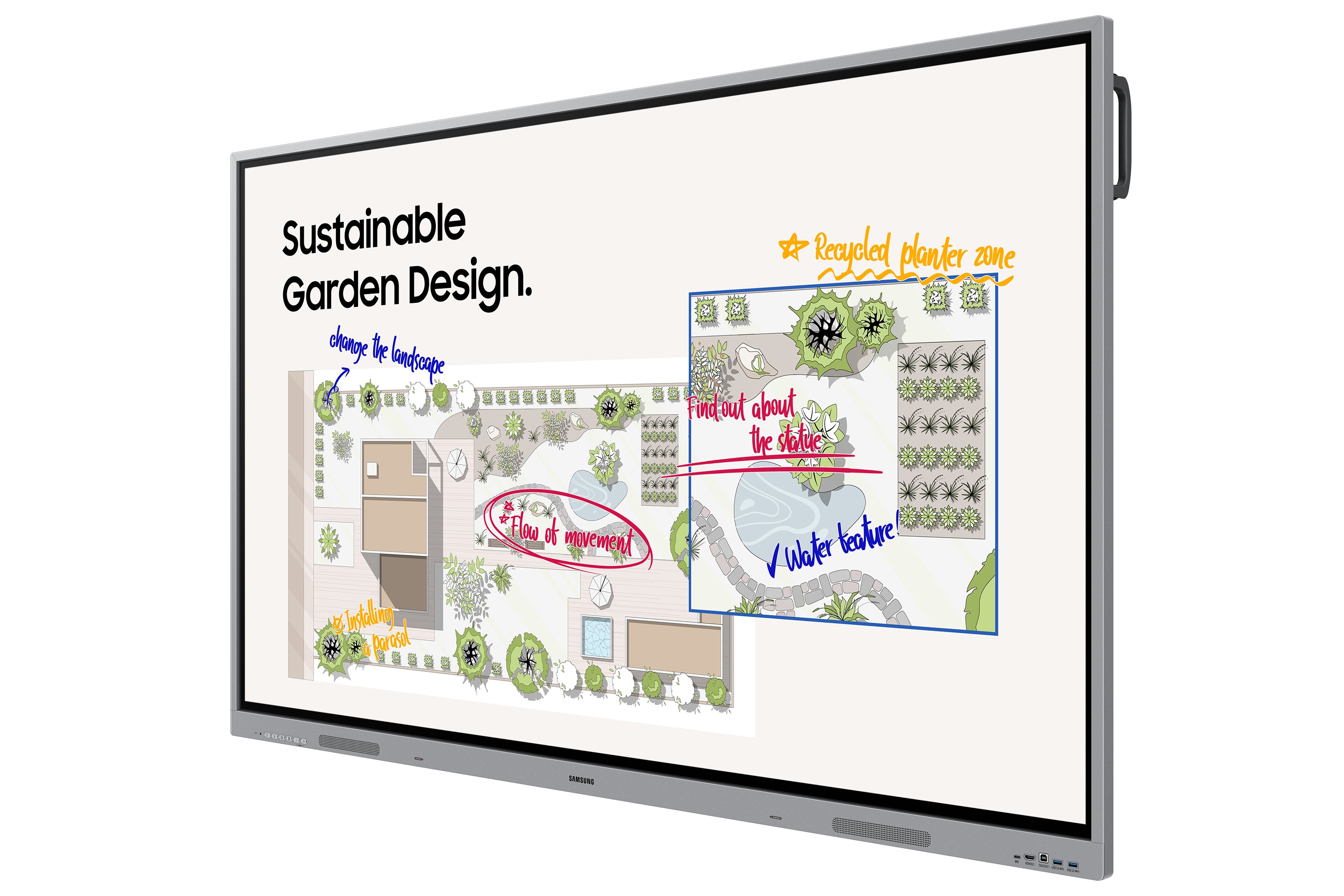 "Samsung WE86FX tableau blanc interactif 2,18 m (86"") 3840 x 2160 pixels Écran tactile Gris HDMI"