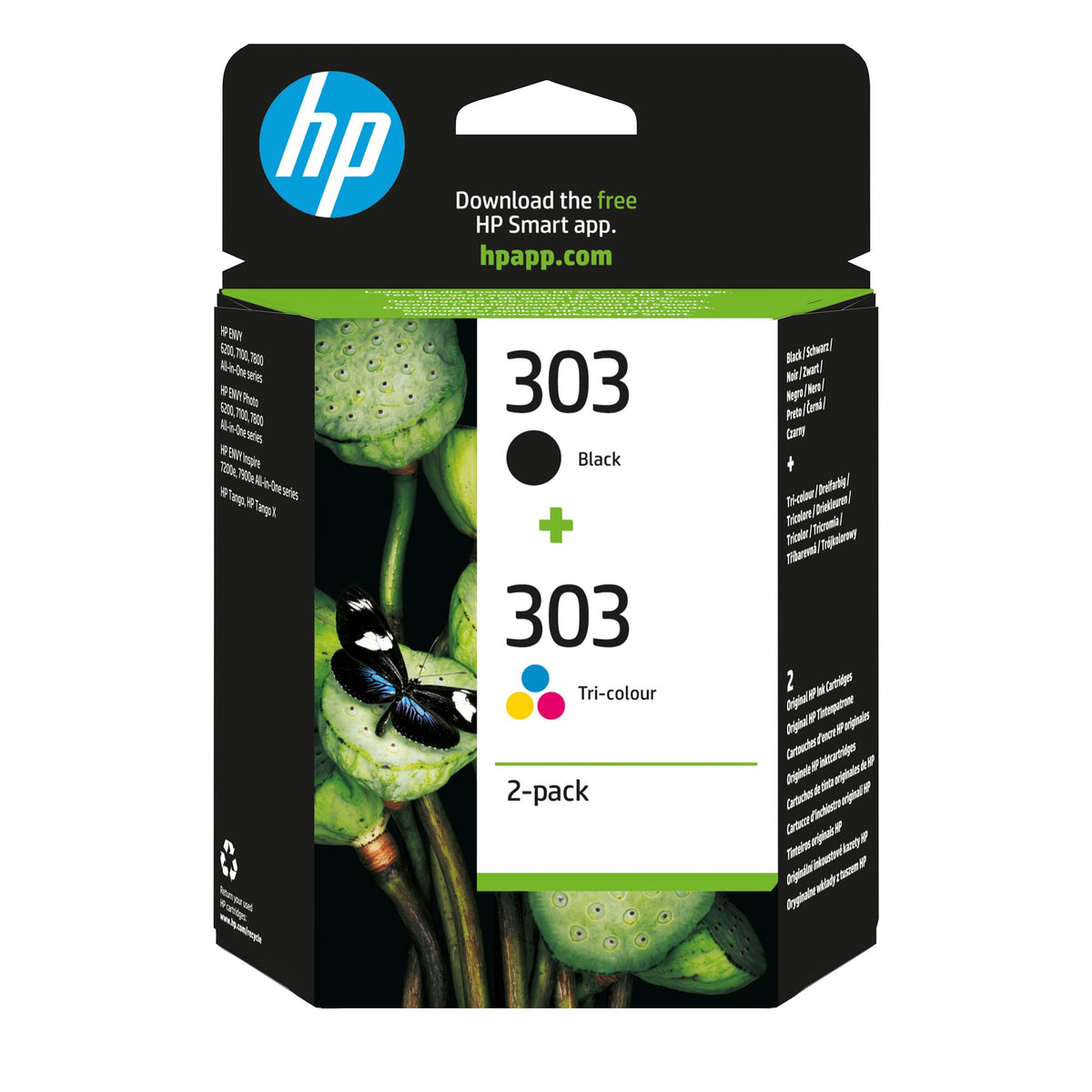 HP 303 2-pack Black/Tri-color Original Ink Cartridge
