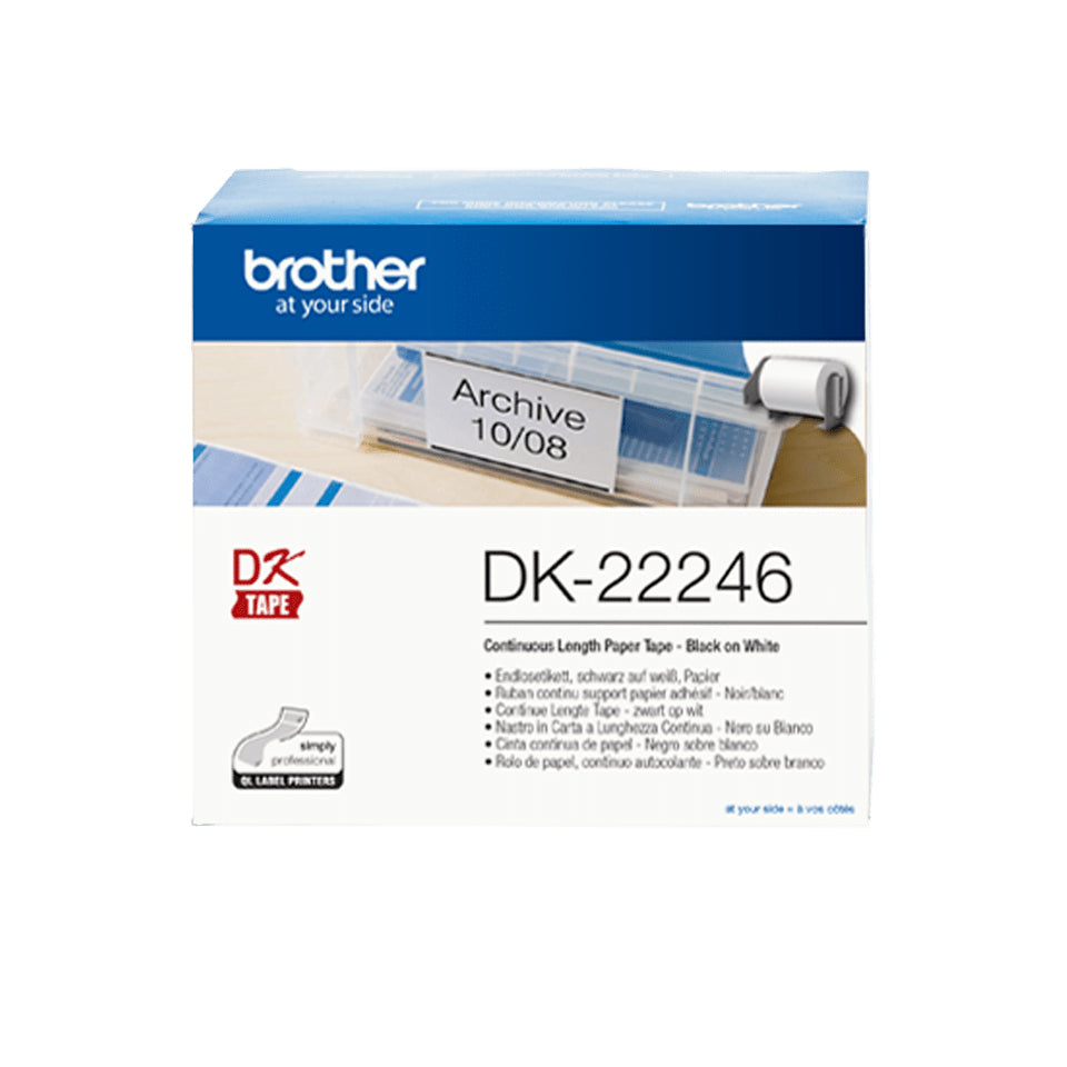 BROTHER Ruban DK tapes - Rouleau continu adhesif 103,6 mm x 30,48 m