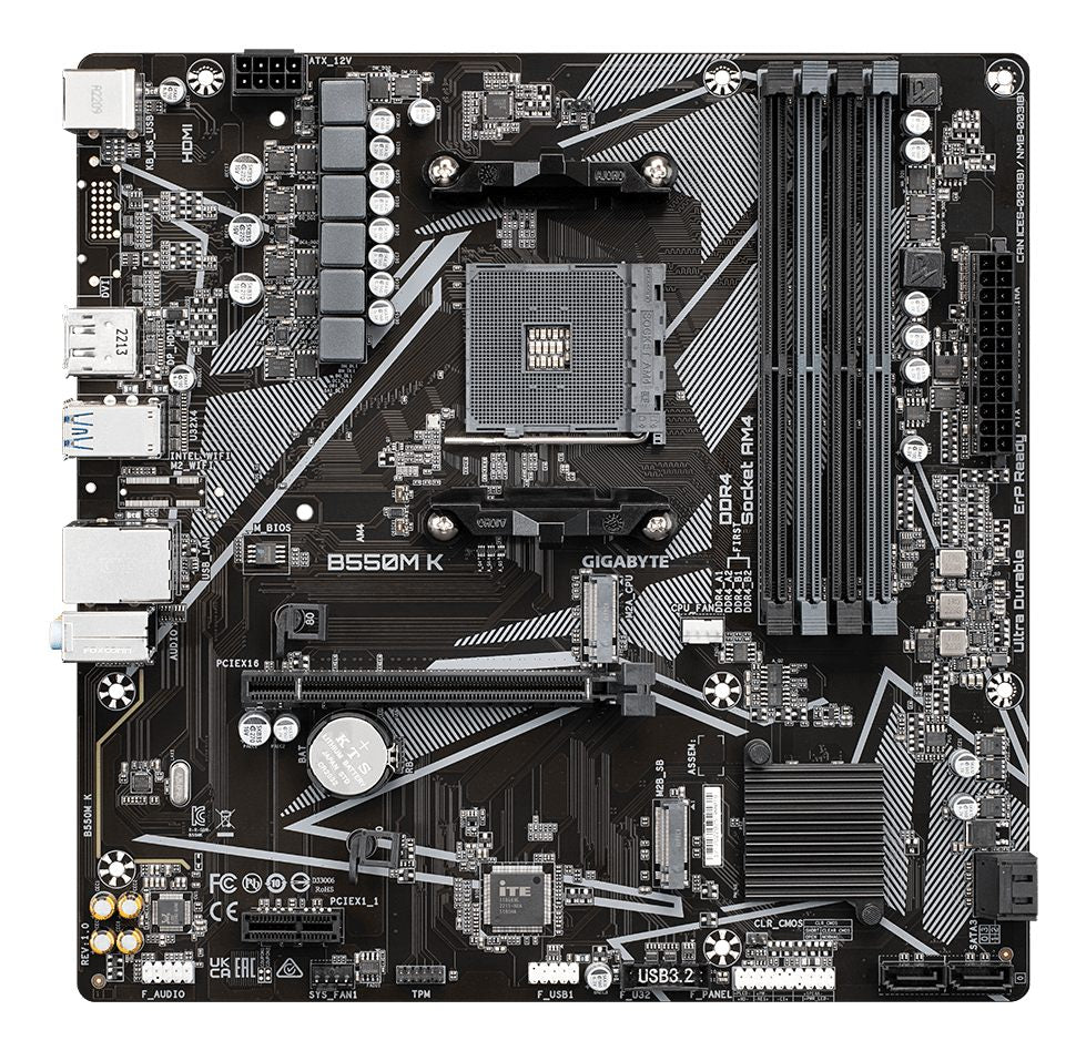 GIGABYTE B550M K carte mere AMD B550 Emplacement AM4 micro ATX