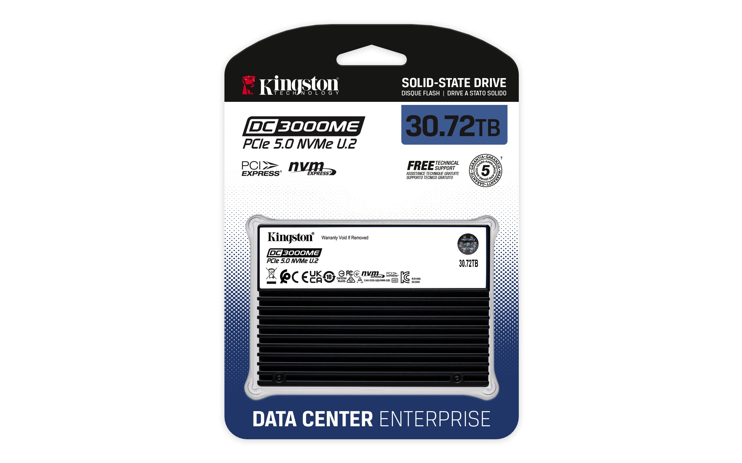KINGSTON SSD TCG Opal Enterprise 30.72To DC3000ME U.2 PCIe 5.0 NVMe