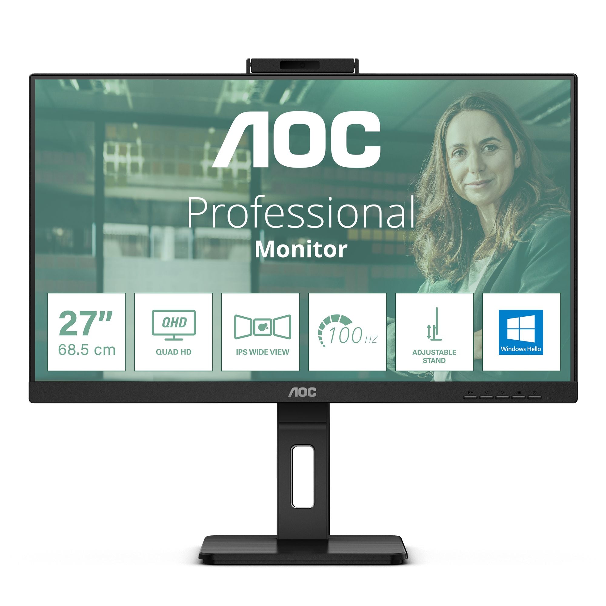 AOC Q27P3CW 27p IPS TFT 2560x1440 HDMI DP USB Black