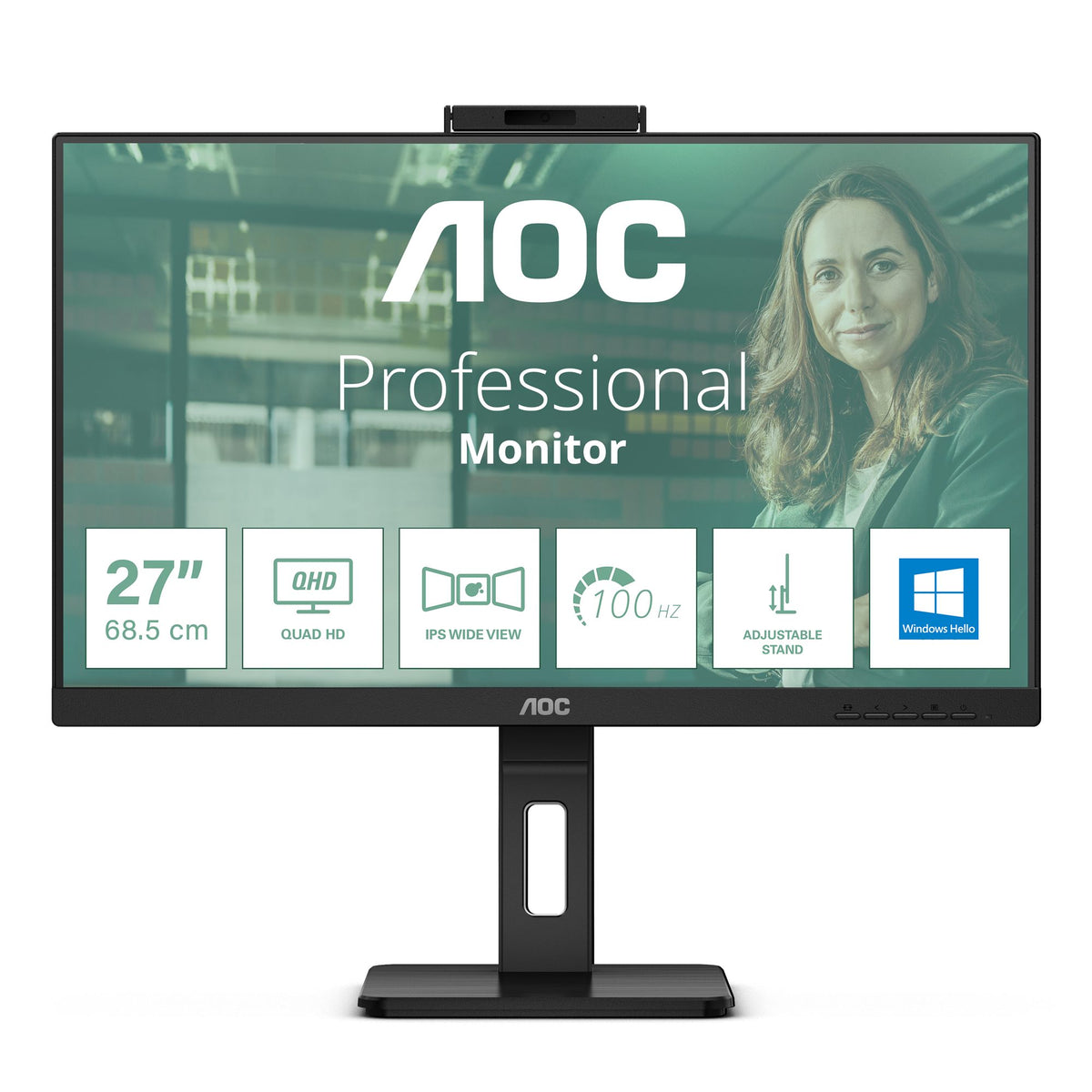 AOC Q27P3CW 27p IPS TFT 2560x1440 HDMI DP USB Black