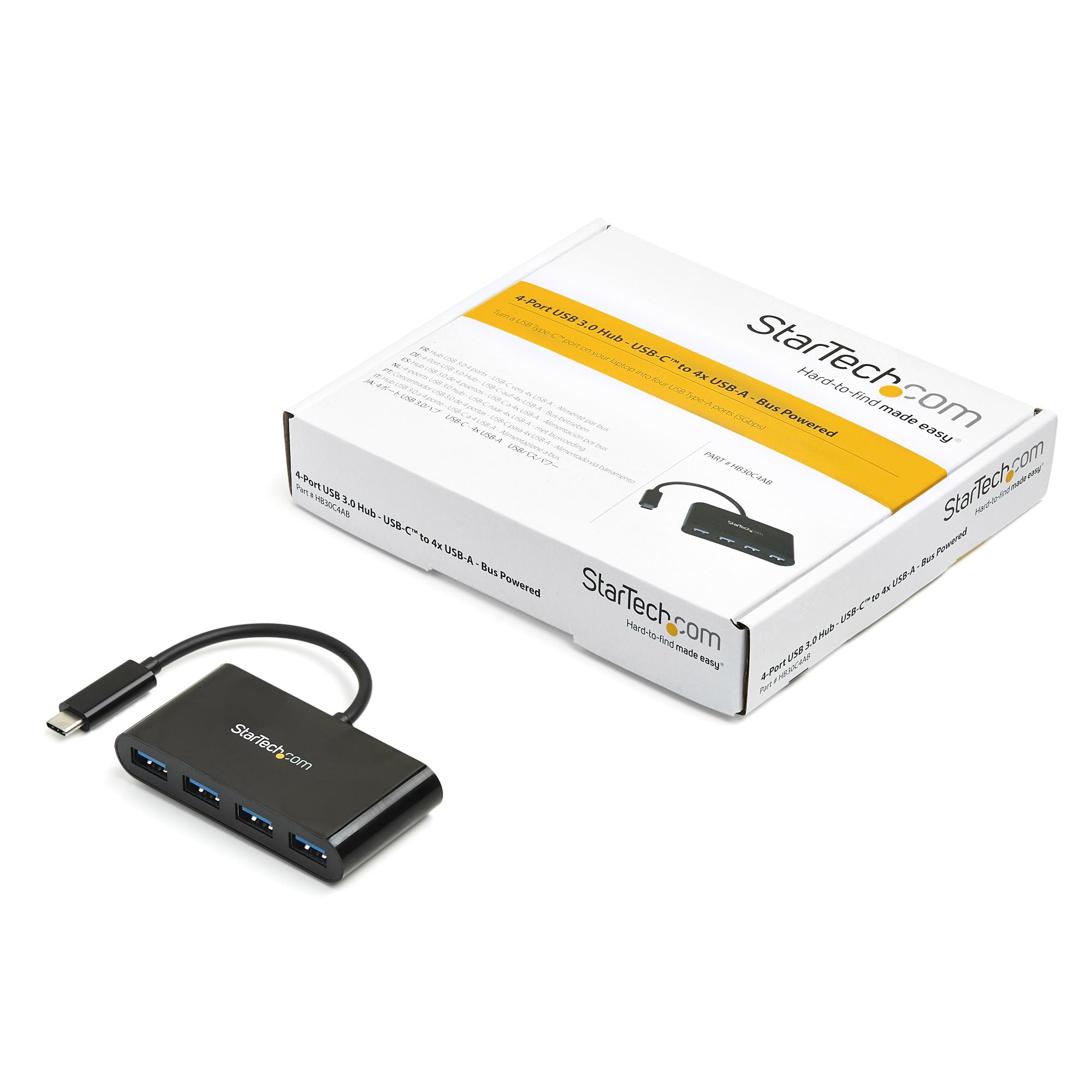 4 Port USB C Hub - C to A - USB 3.0 Hub