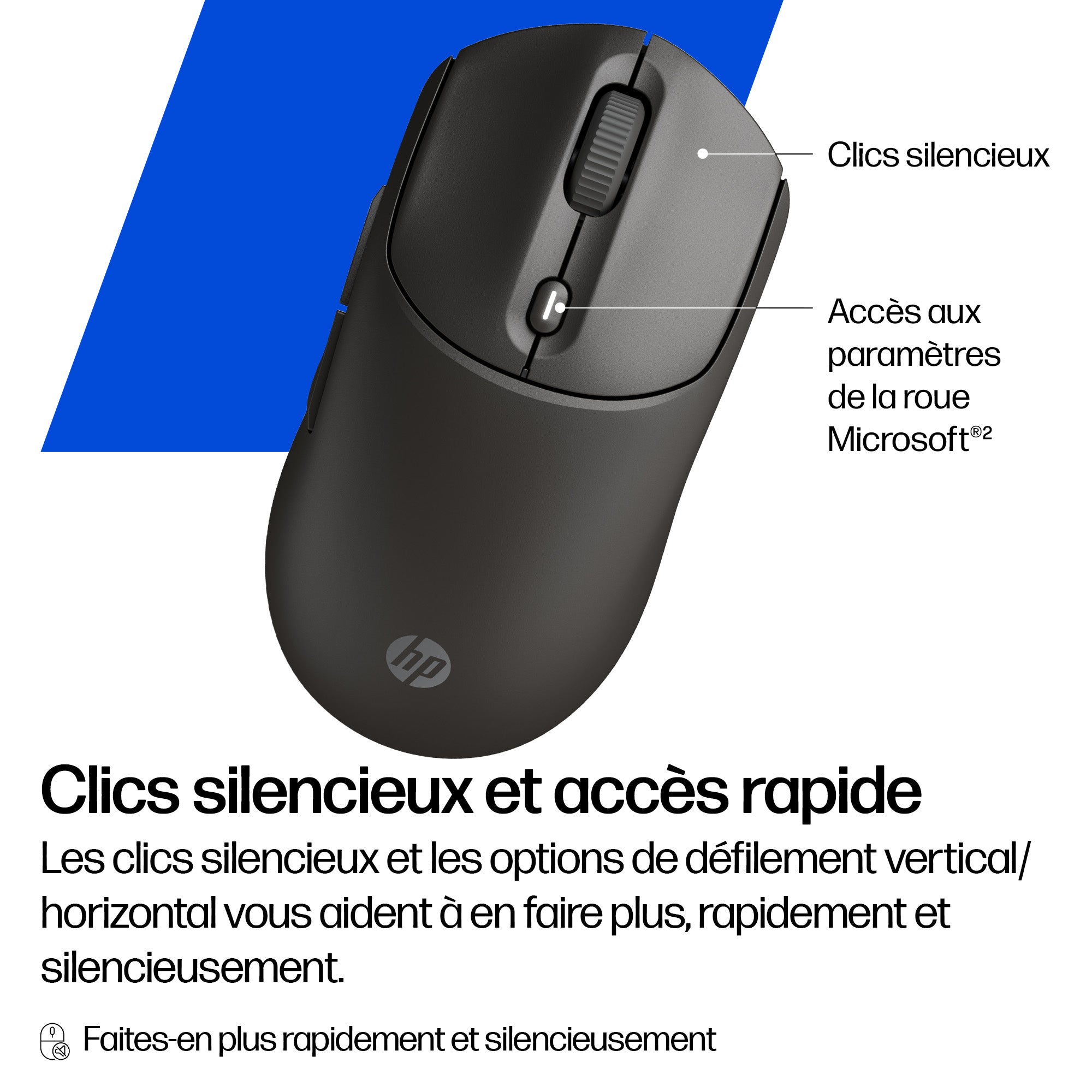 HP 405 Quiet BLK Wireless Mouse EMEA INTL Euro plug (EN)