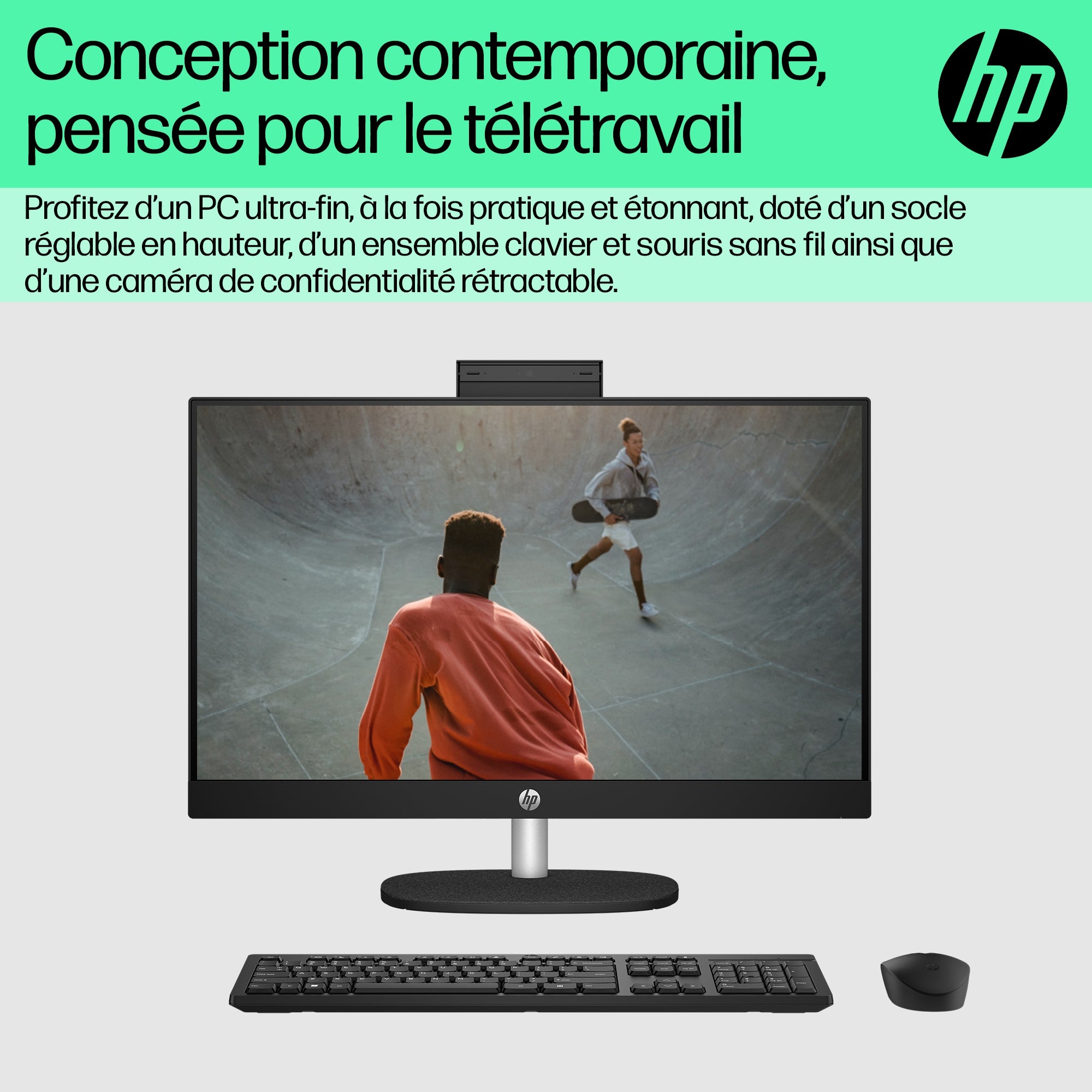HP 24-cr0034nf AMD Ryzen™ 5 7520U 60,5 cm (23.8") 1920 x 1080 pixels PC All-in-One 8 Go LPDDR5-SDRAM 512 Go SSD Windows 11 Home Wi-Fi 6 (802.11ax) Blanc