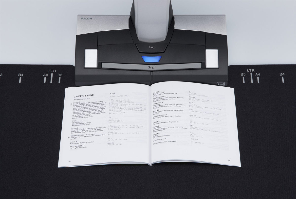 RICOH ScanSnap SV600 Contactless overhead document scanner capable of scanning A8 to A3 documents up to 30mm depth. Includes USB 2