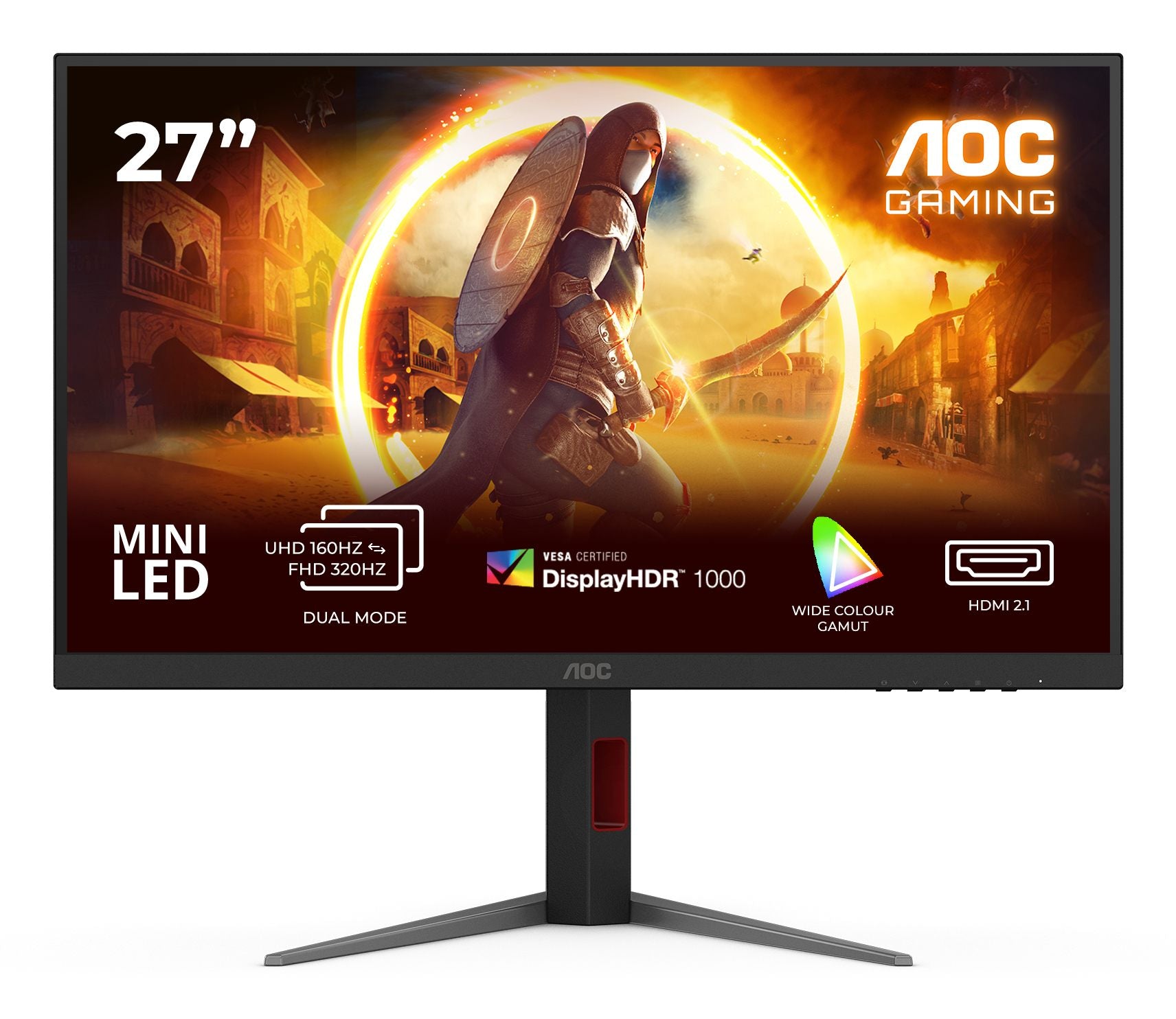 AOC U27G4XM 27p MiniLed UHD Fast IPS 1 ms 160Hz 1200cd/m2 HDMI 2.1 DP USB 3.2 HUB USB