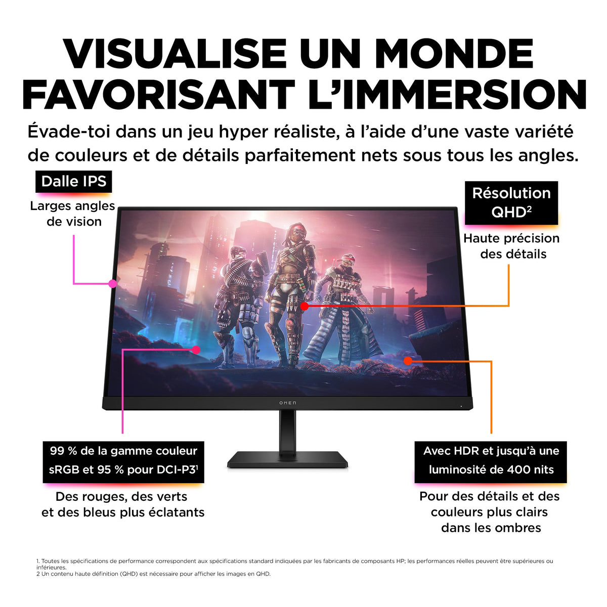 "OMEN by HP 31.5 inch QHD 165Hz Gaming Monitor - OMEN 32q écran plat de PC 80 cm (31.5"") 2560 x 1440 pixels Quad HD LCD Noir"