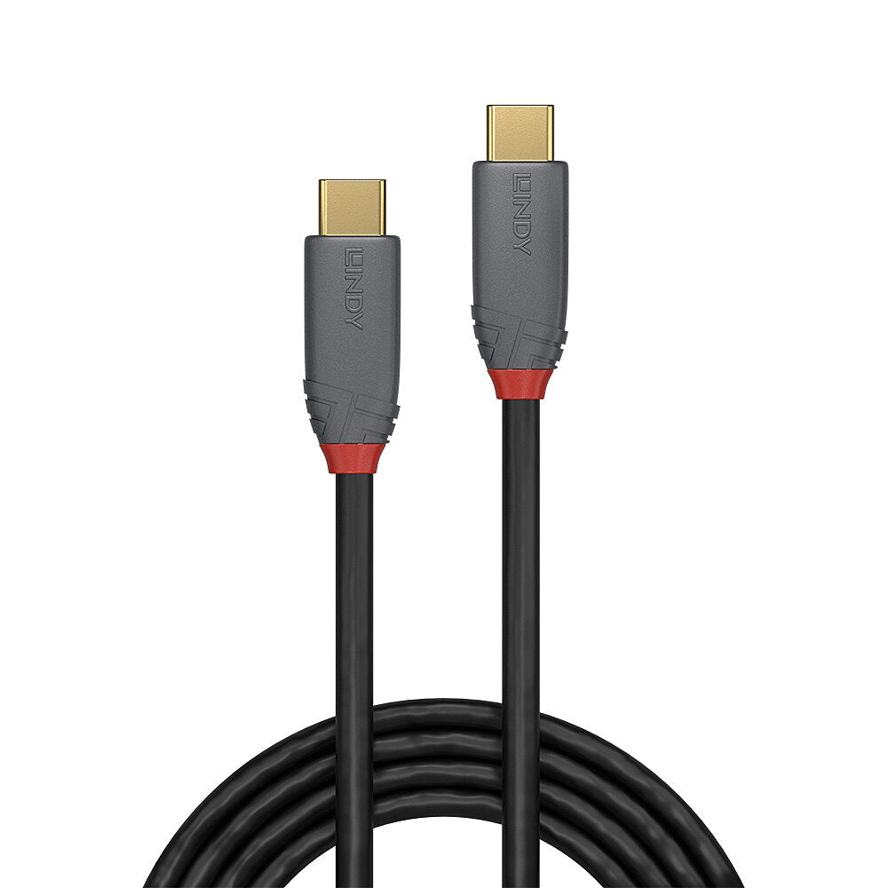 Lindy USB 3.2 Type-C to C Cable, 10Gbit/s, 100W PD, Anthra Line, 3m