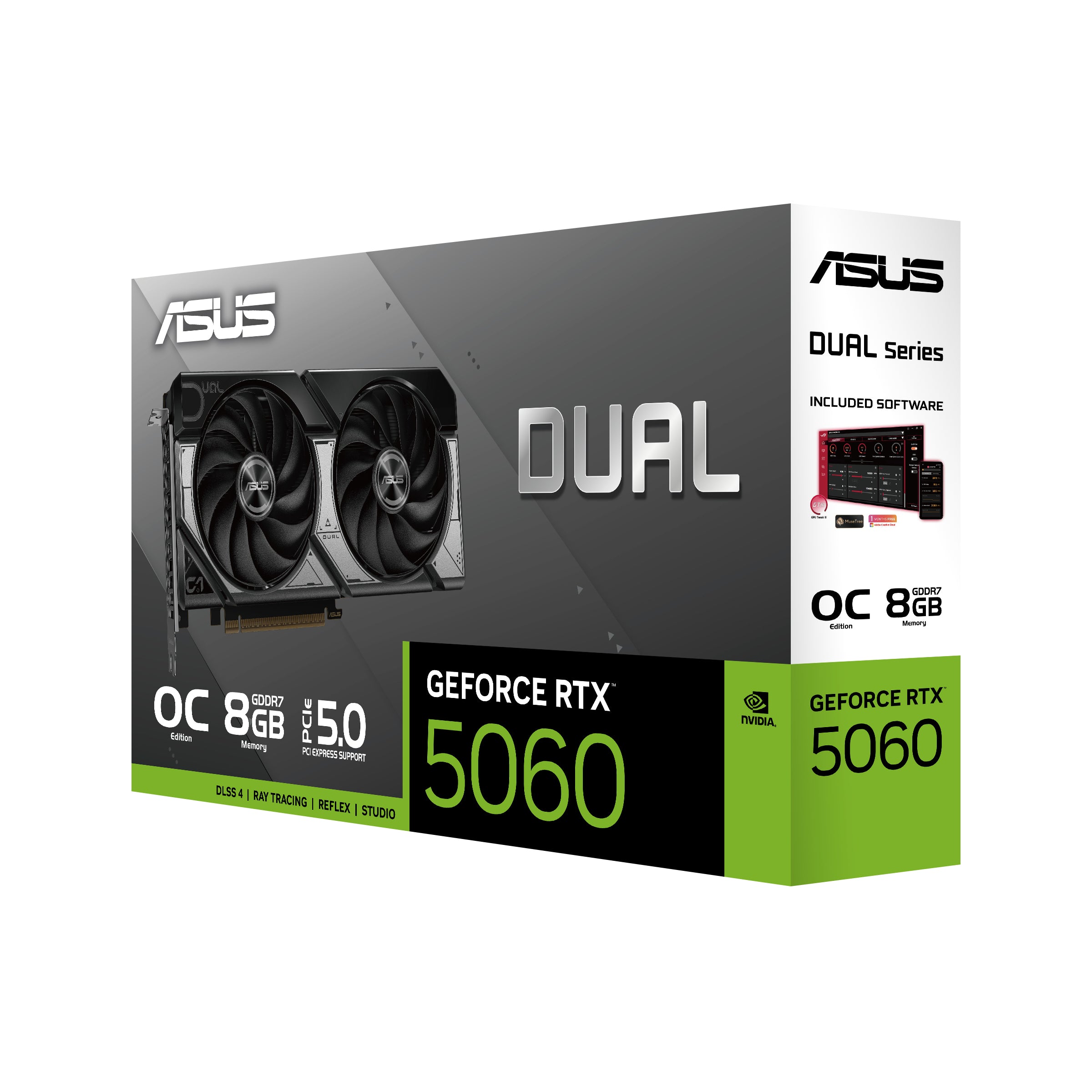 ASUS DUAL RTX 5060 OC 8Go GDDR7 3xDP 1xHDMI