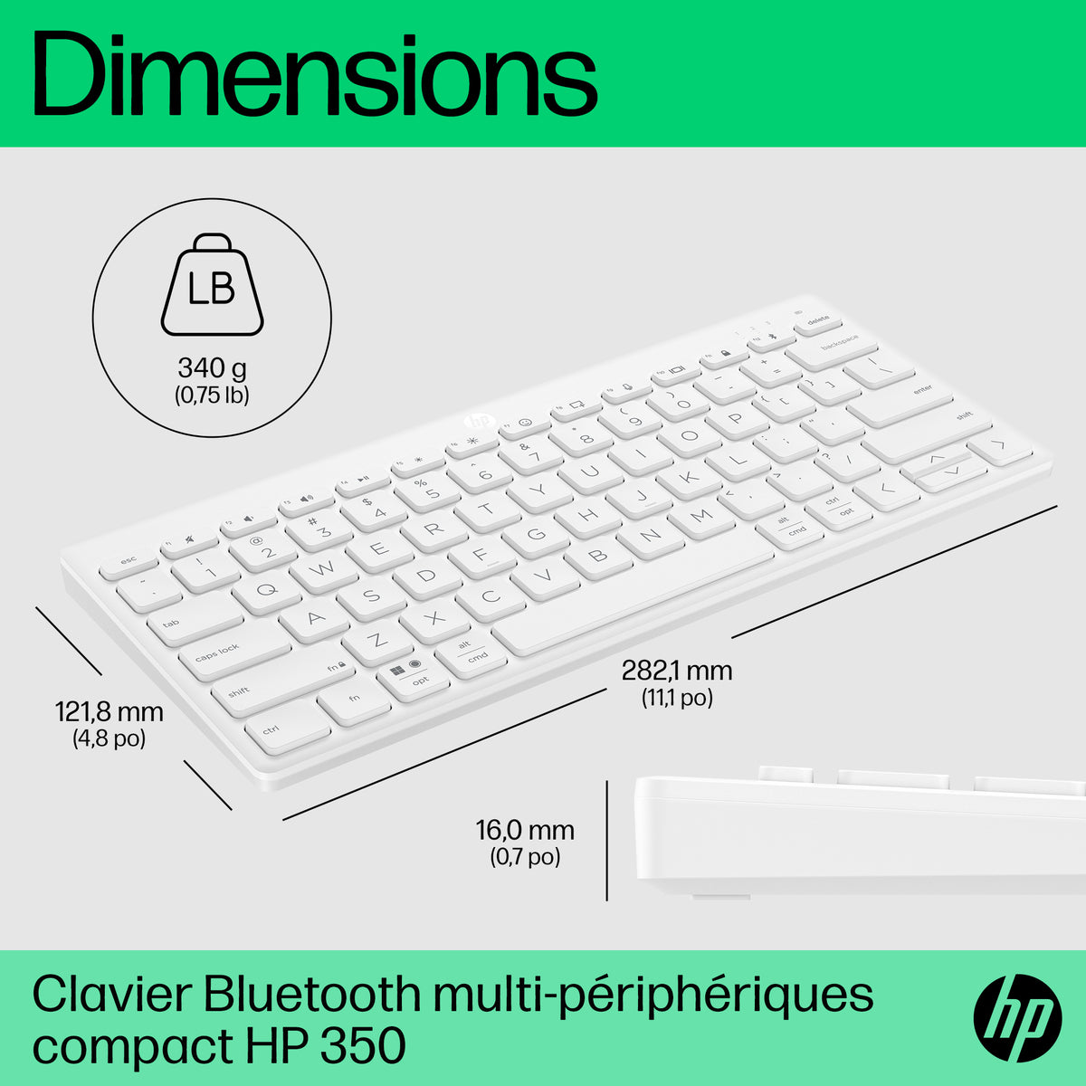 HP 350 WHT Compact Multi-Dev KBD