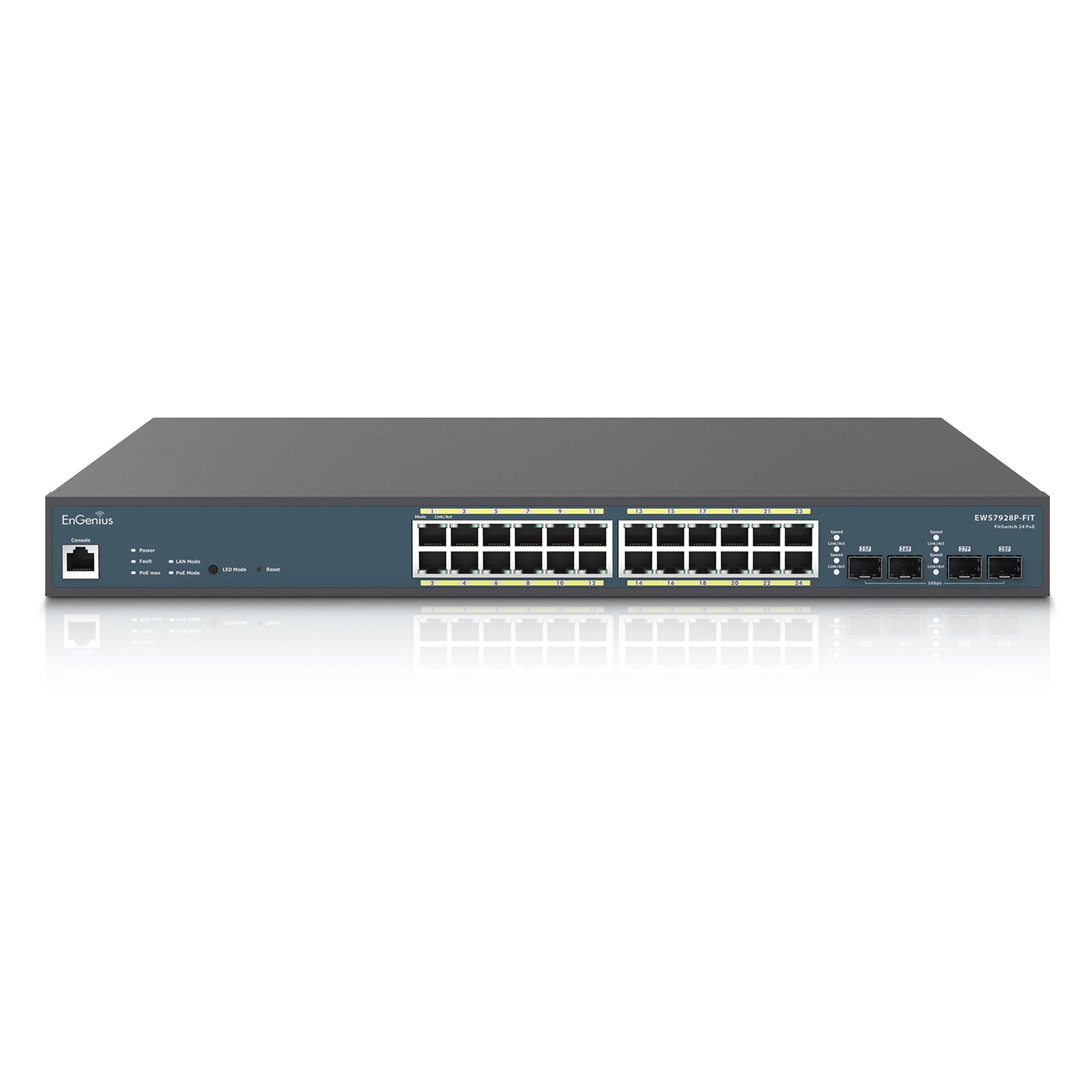 ENGENIUS EWS72928-FIT FitSwitch 24 GIGABIT PoE+ 185W & 2 SFP