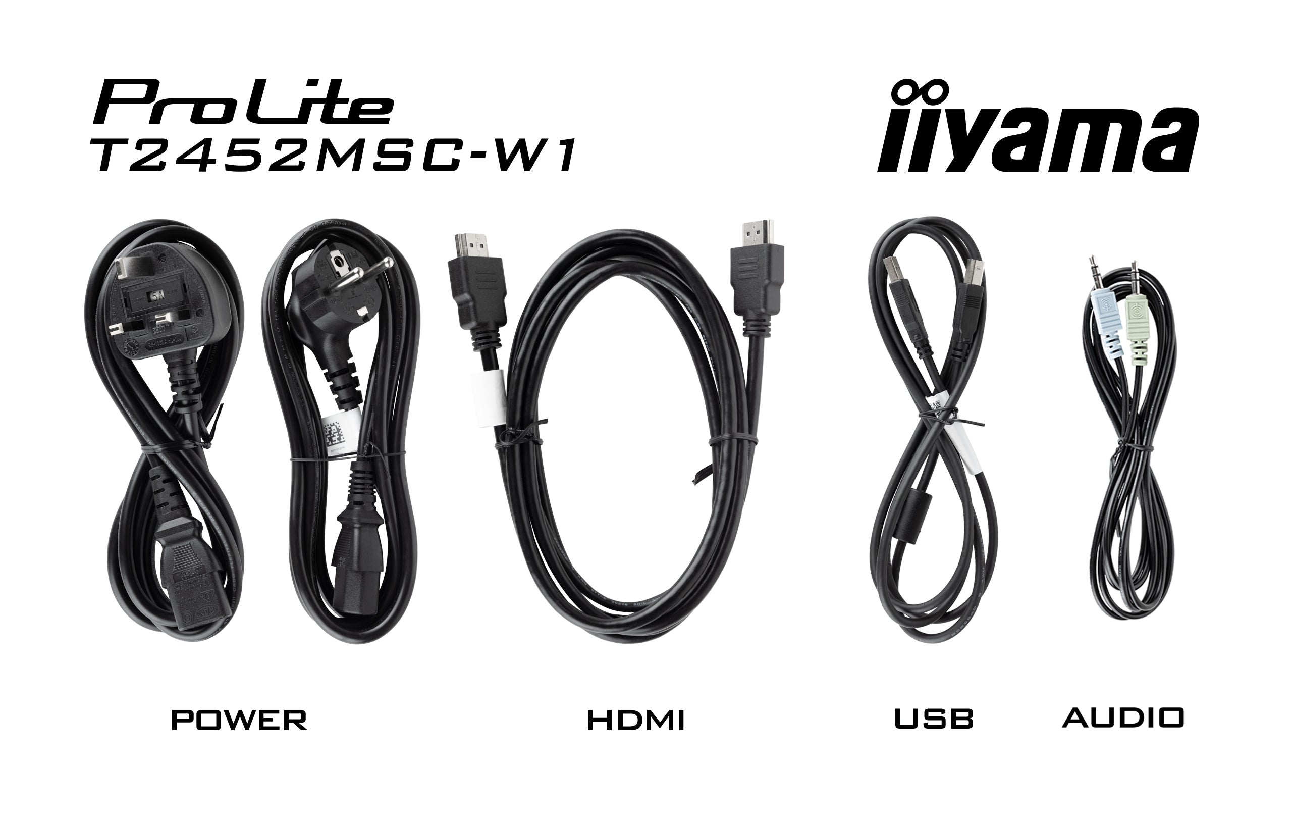 iiyama ProLite T2452MSC-W1 écran plat de PC 61 cm (24") 1920 x 1080 pixels Full HD LCD Écran tactile Multi-utilisateur Blanc