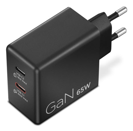 LENOVO Dual Power adapter GaN USB-C AC 100/240 V 65Watt output connectors: 2 black