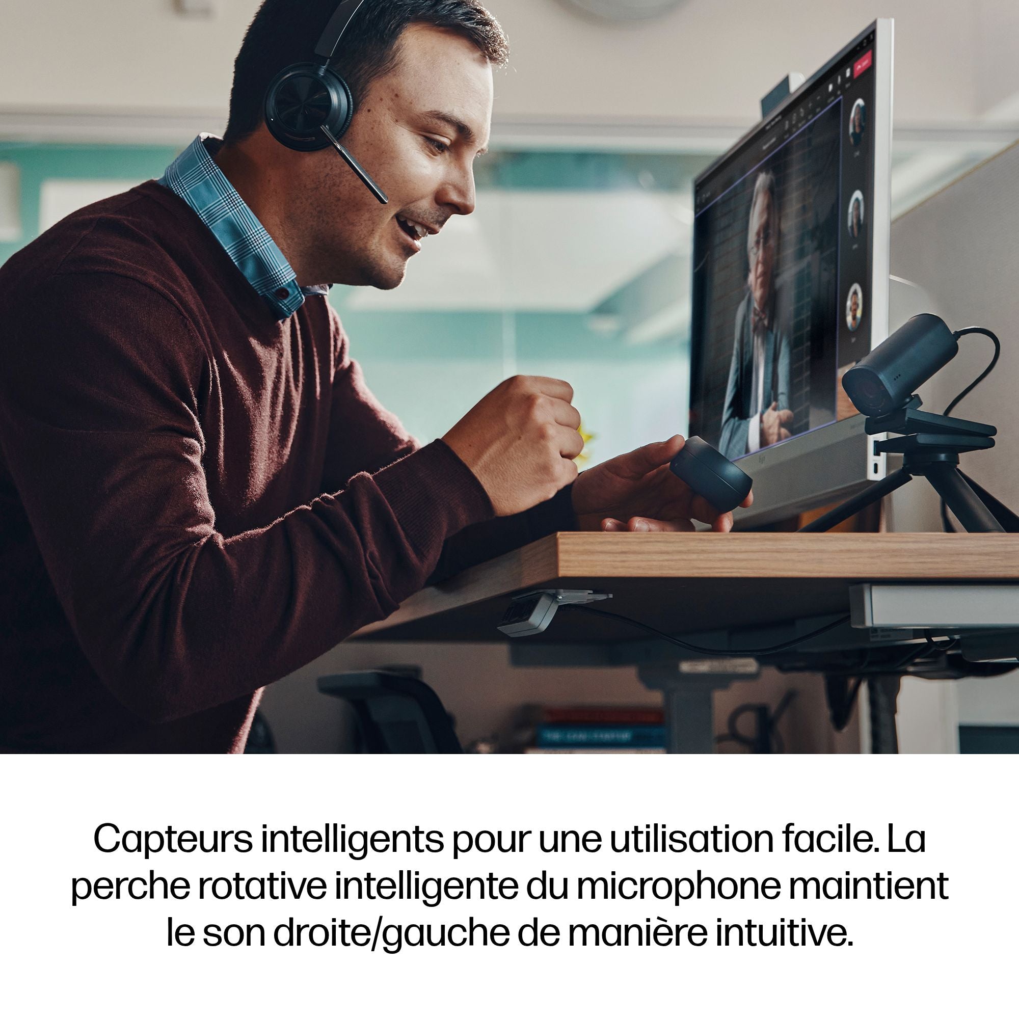 HP Poly Voyager Focus 2 Microsoft Teams Certified USB-C-C Headset +USB-C/A Adapter +Charging Stand Sans fil Arceau Bureau/Centre d'appels Bluetooth Socle de cha