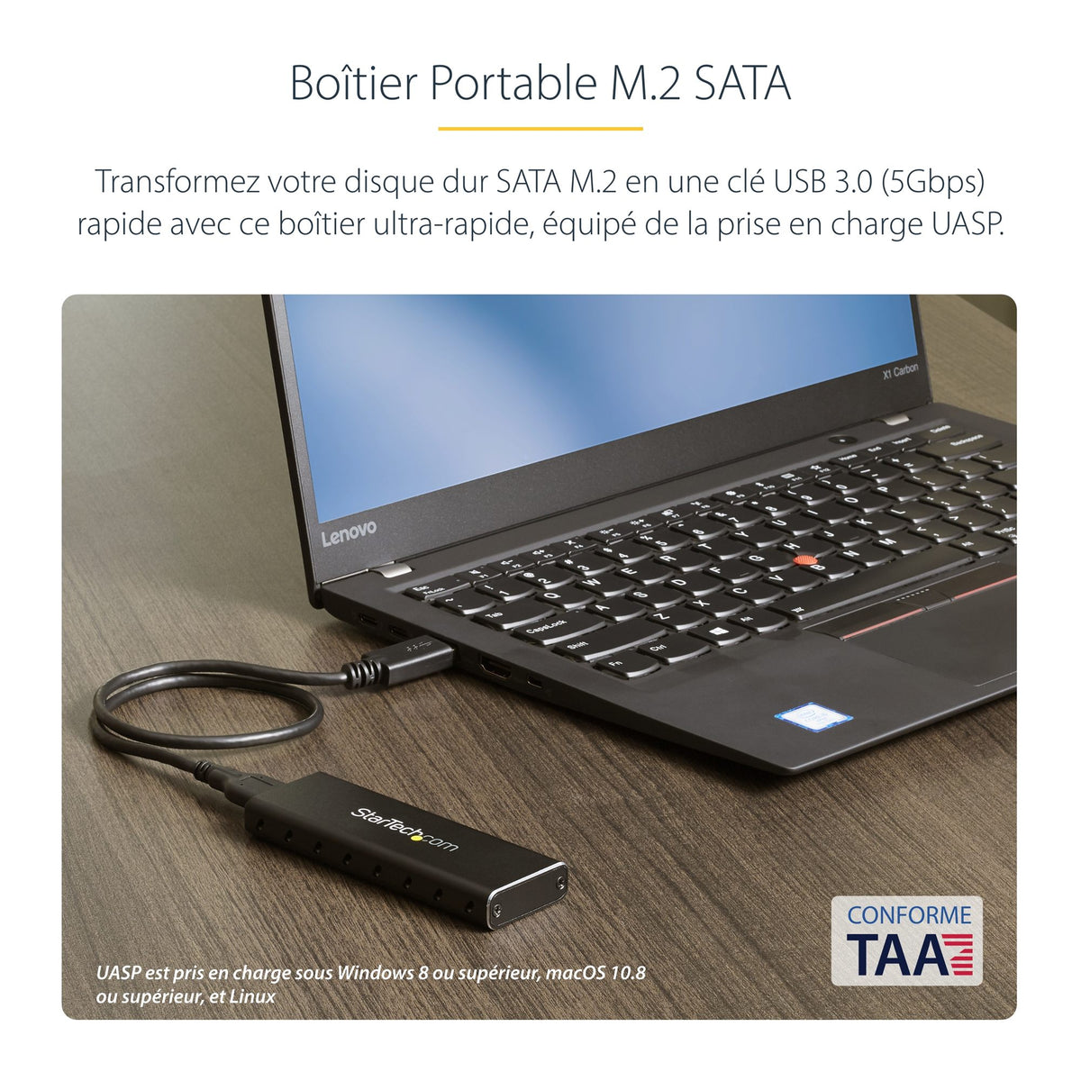 External USB 3.0 SATA M.2 SSD Enclosure