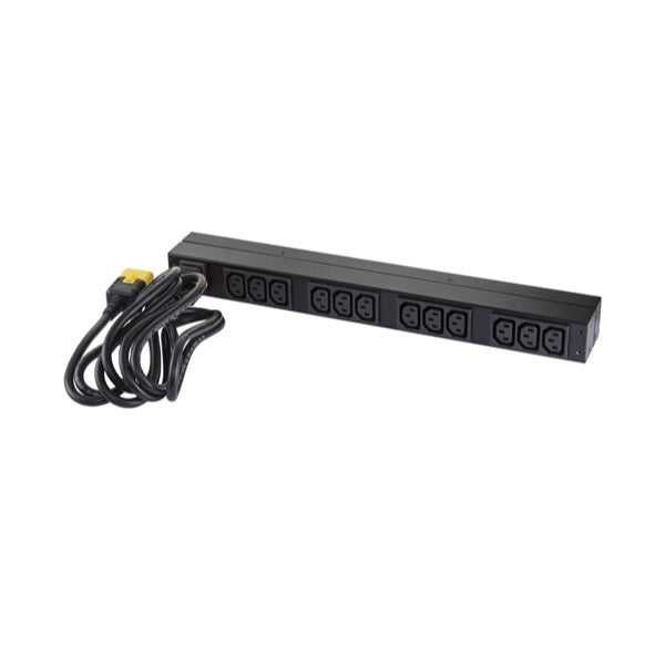 APC Basic Rack-Mount PDU Rack AC 208/230V input IEC 60320 C20 output connectors 12 power IEC 60320 C13 1U 19 2.49m cord BK
