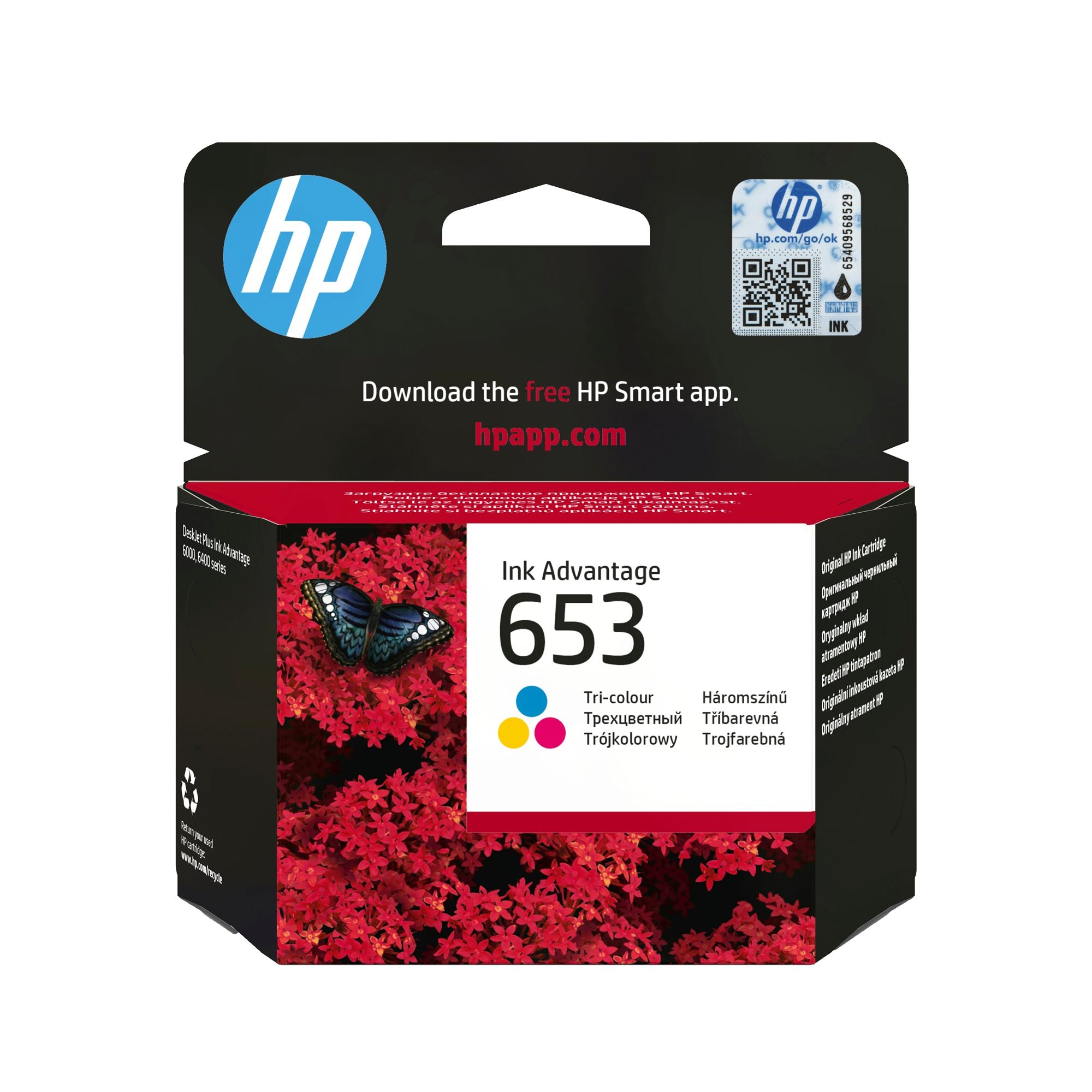 HP 653 Tri-color Original Ink Advantage Cartridge
