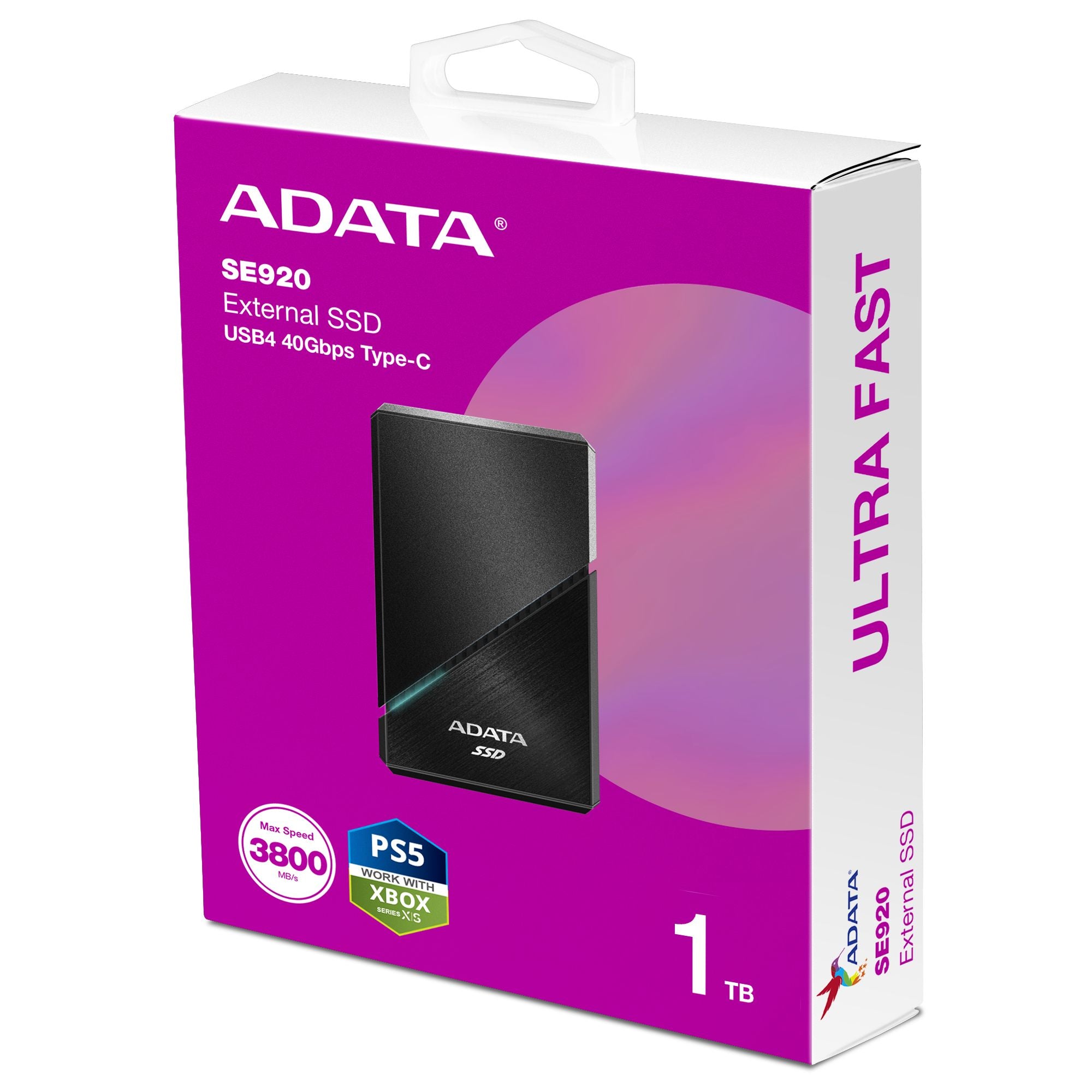 ADATA SE920 Technologie Thunderbolt 1 To USB Type-C 3.2 Gen 2 (3.1 Gen 2) Noir