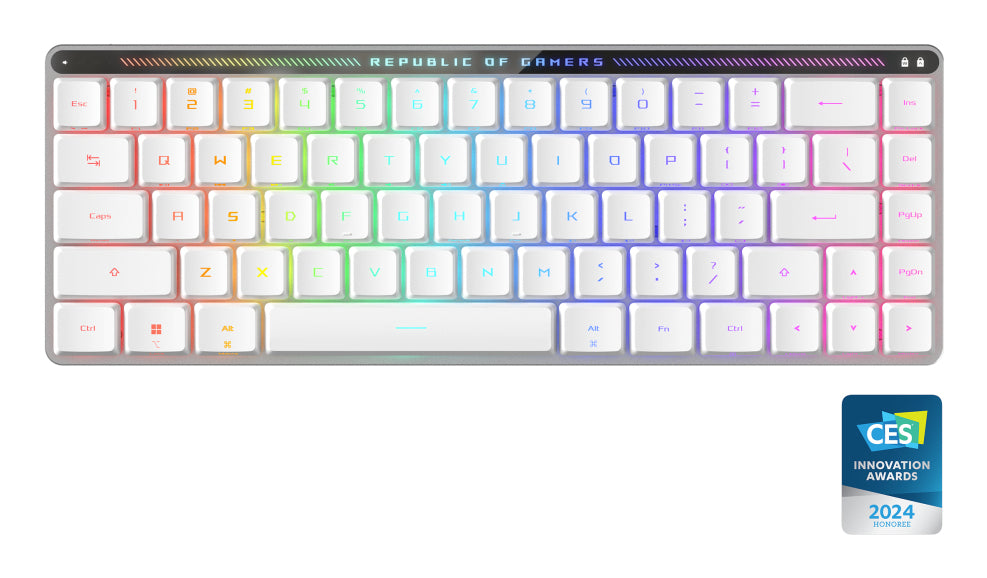 ASUS ROG Falchion RX Low Profile clavier Gaming USB + RF Wireless + Bluetooth Blanc