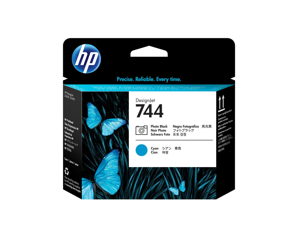 HP 744 original Printhead F9J86A Photo Black & Cyan