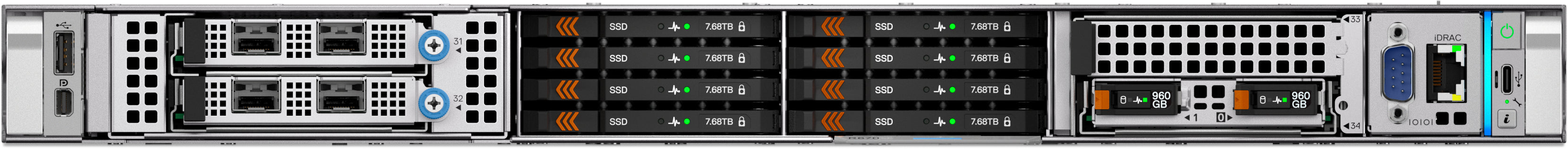 DELL PE R470 8x2.5 HP Xeon Performance 6507P 32GB 1x480GB SSD SATA Rails Bezel PERC H965i iDRAC10 Ent 2x 1100W