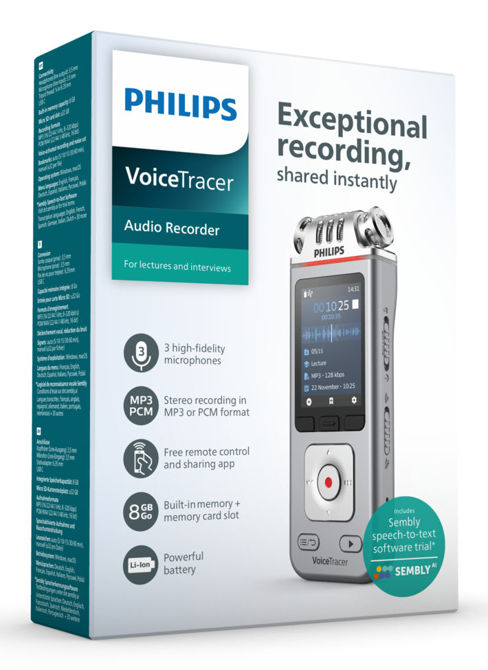 PHILIPS Dictaphone VoiceTracer DVT4115 : Enregistreur audio