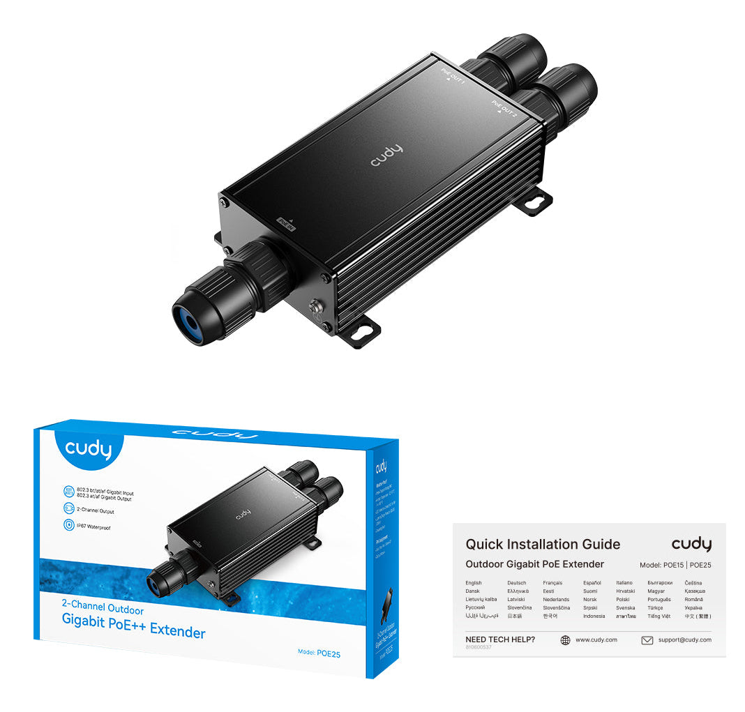 Cudy POE25 adaptateur et injecteur PoE Gigabit Ethernet 100 V