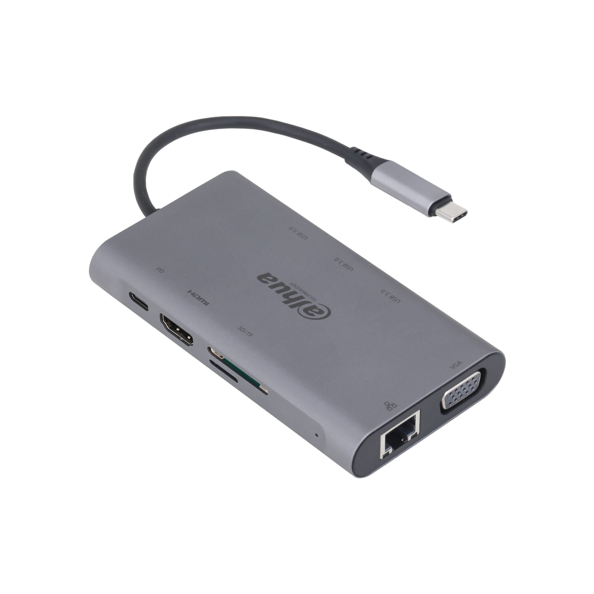 Dahua TC39 9-en-1 USB 3.1 Type-C vers USB 3.0 + HDMI + RJ45 + VGA + SD/TF + PD Station d'accueil