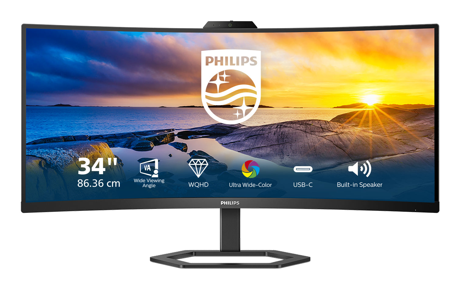 PHILIPS 34E1C5600HE/00 34p 3440x1440 VA Curved H/A 130 MM ULTRAWIDE USB-C DISPLAY