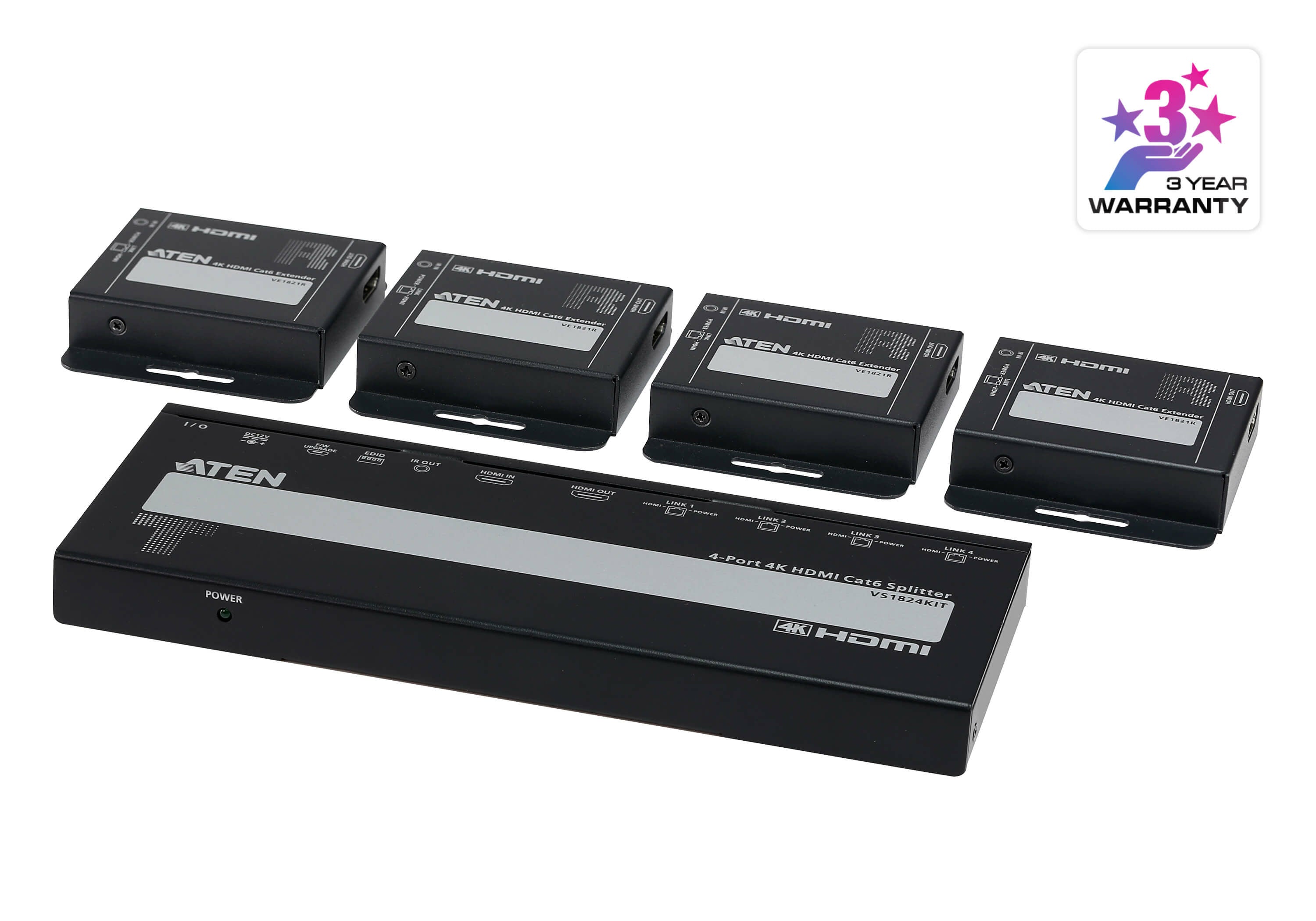 ATEN VS1824KIT DISTRIBUTEUR 4PORTS HDMI 4K SUR RJ45  AVEC RE