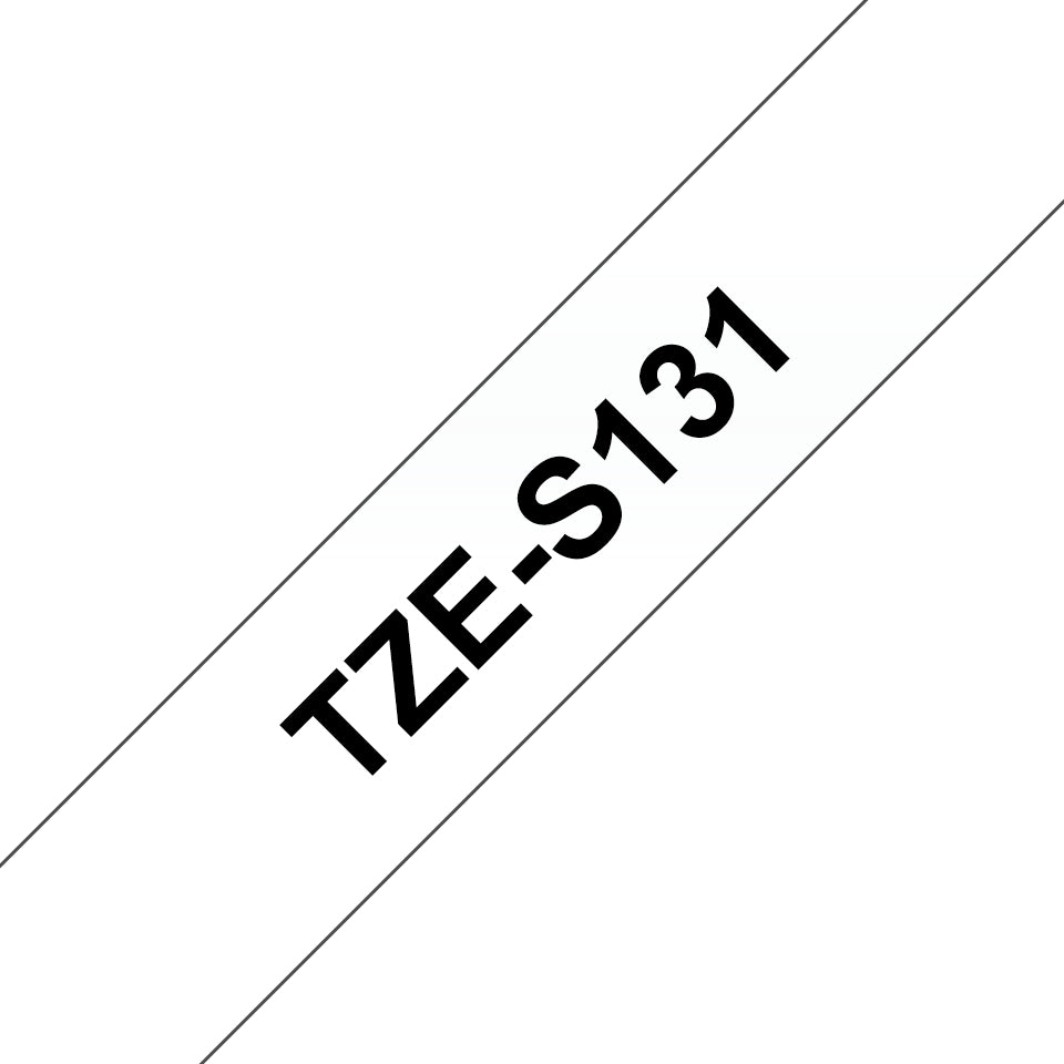 BROTHER P-TOUCH TZE-S131 noir sur clear 12mm extra gluant