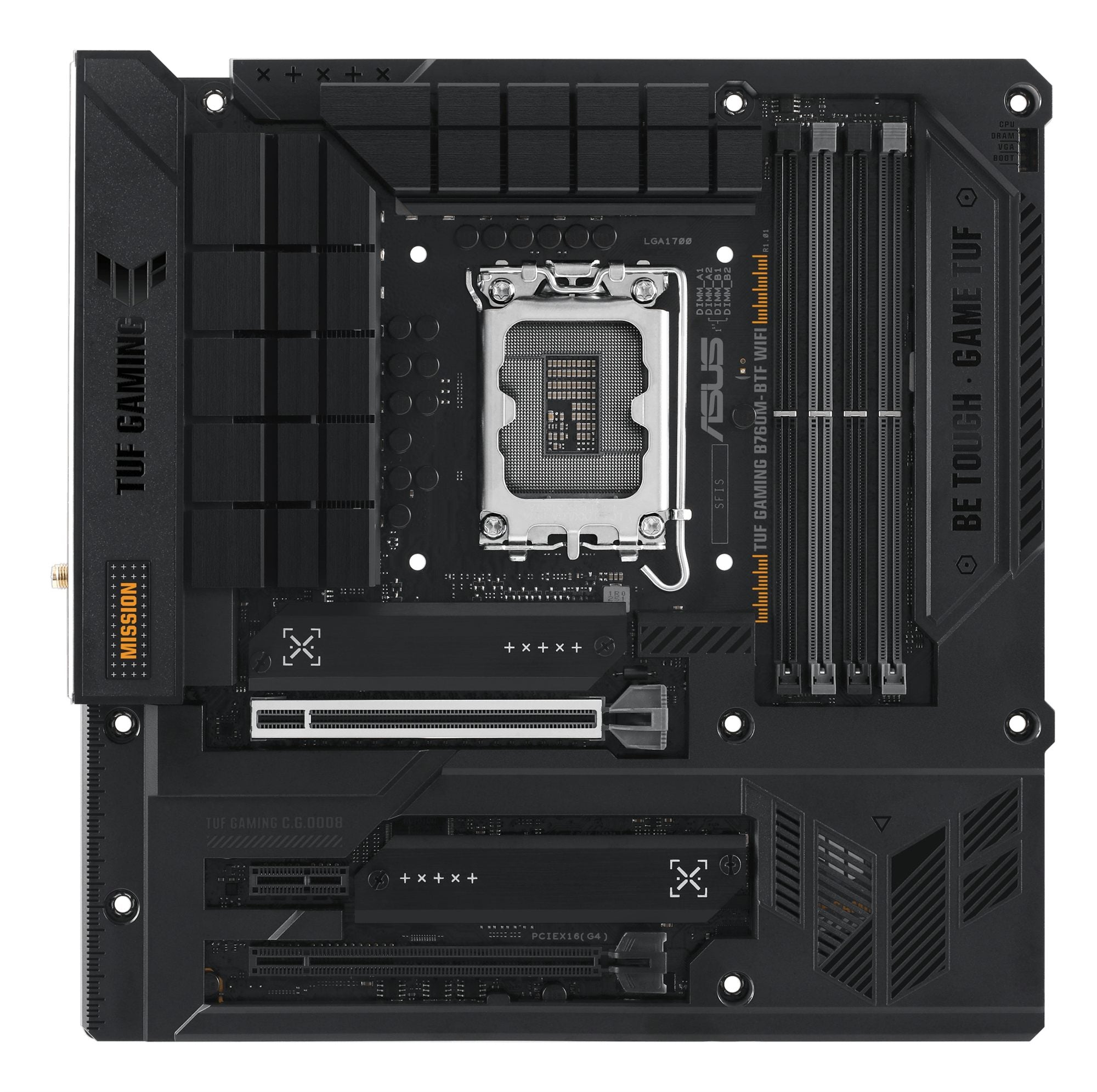 ASUS TUF GAMING B760M-BTF WIFI LGA 1700 4DDR5 microATX 4xSATA MB 1xHDMI 2.1 1xDP 1.4 3xM.2
