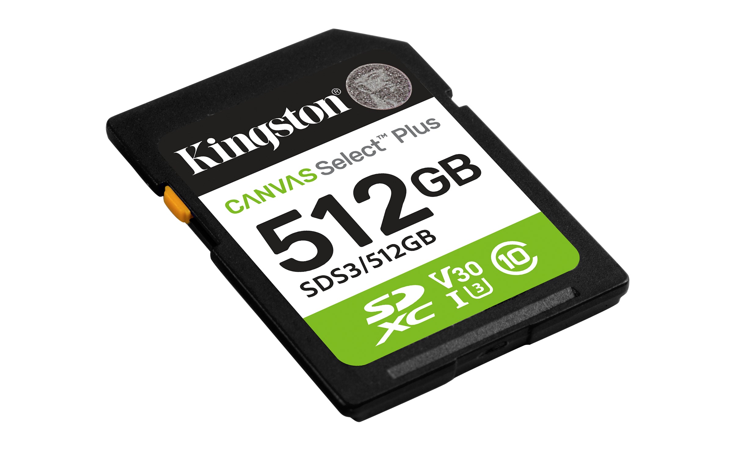 KINGSTON Canvas Select Plus Carte mémoire SDXC 512Go Gen3 150MB/s C10 UHS-I U3 V30