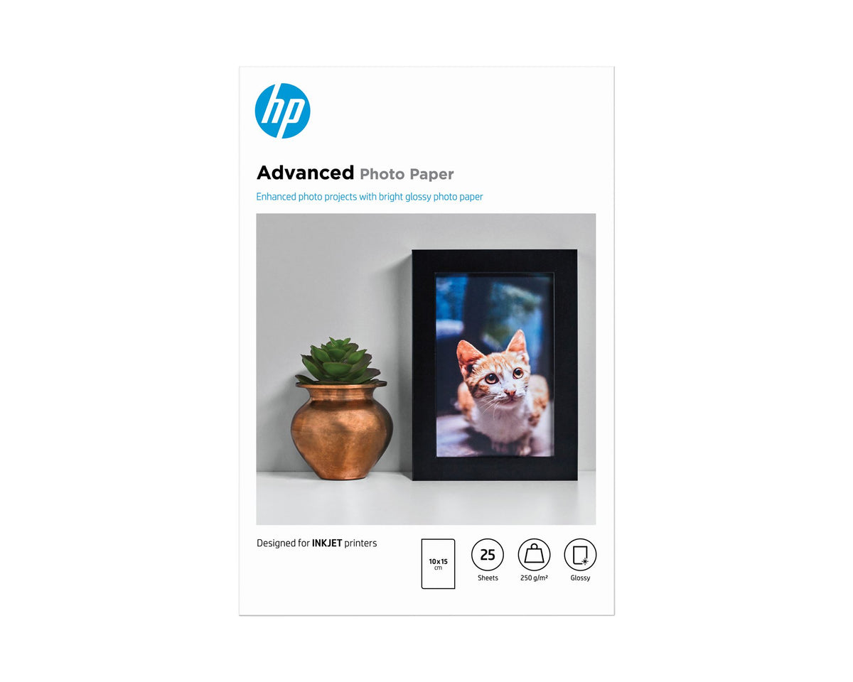 HP original Q8691A Advanced glossy photo paper Ink cartridge 250g/m2 100x150mm 25 sheets 1-pack borderless
