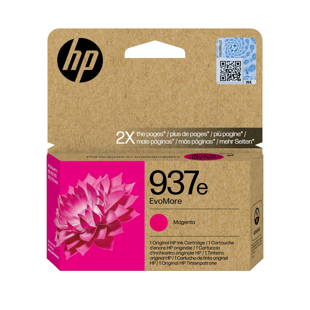 HP 937e EvoMore Magenta Original Ink Cartridge cartouche d'encre 1 piece(s) Rendement élevé (XL)